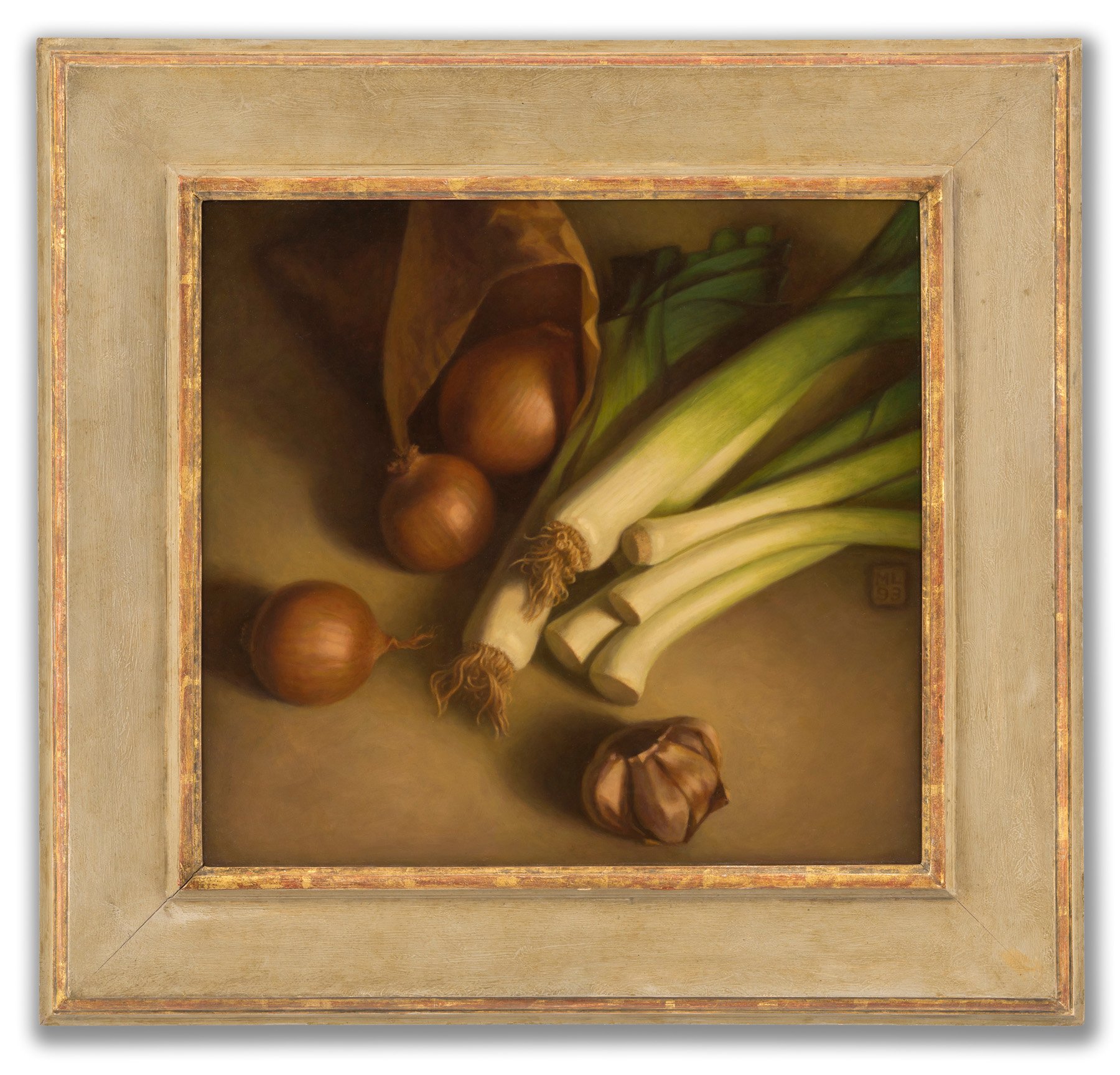 Michael Leonard, (British 1933-2023), Onions, Leeks, and Paper Bag, 1993