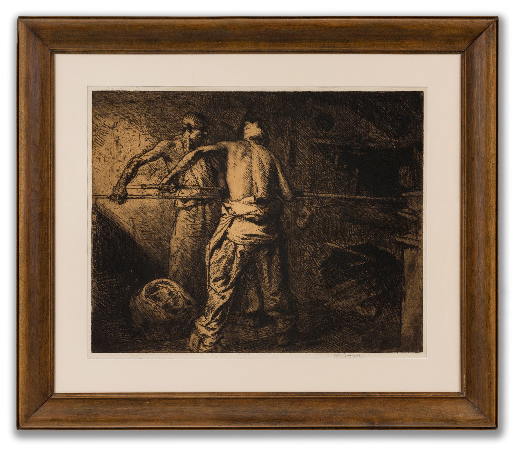 Frank Brangwyn, (British 1867-1956), Men in a Bakehouse, 1908