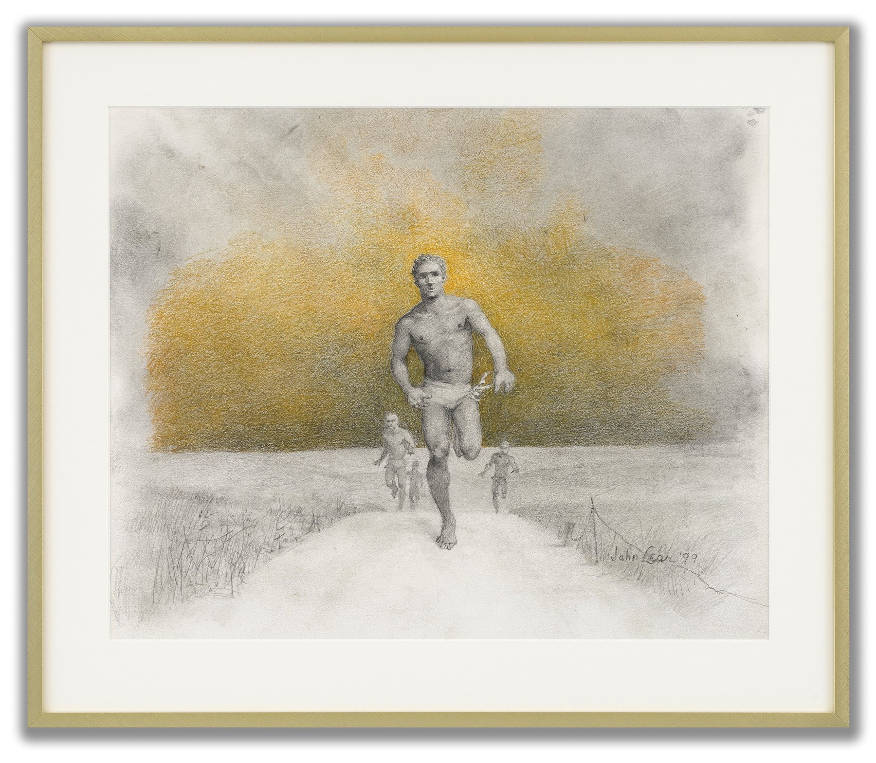 John B Lear, (American 1910-2008), Running Men, 1999