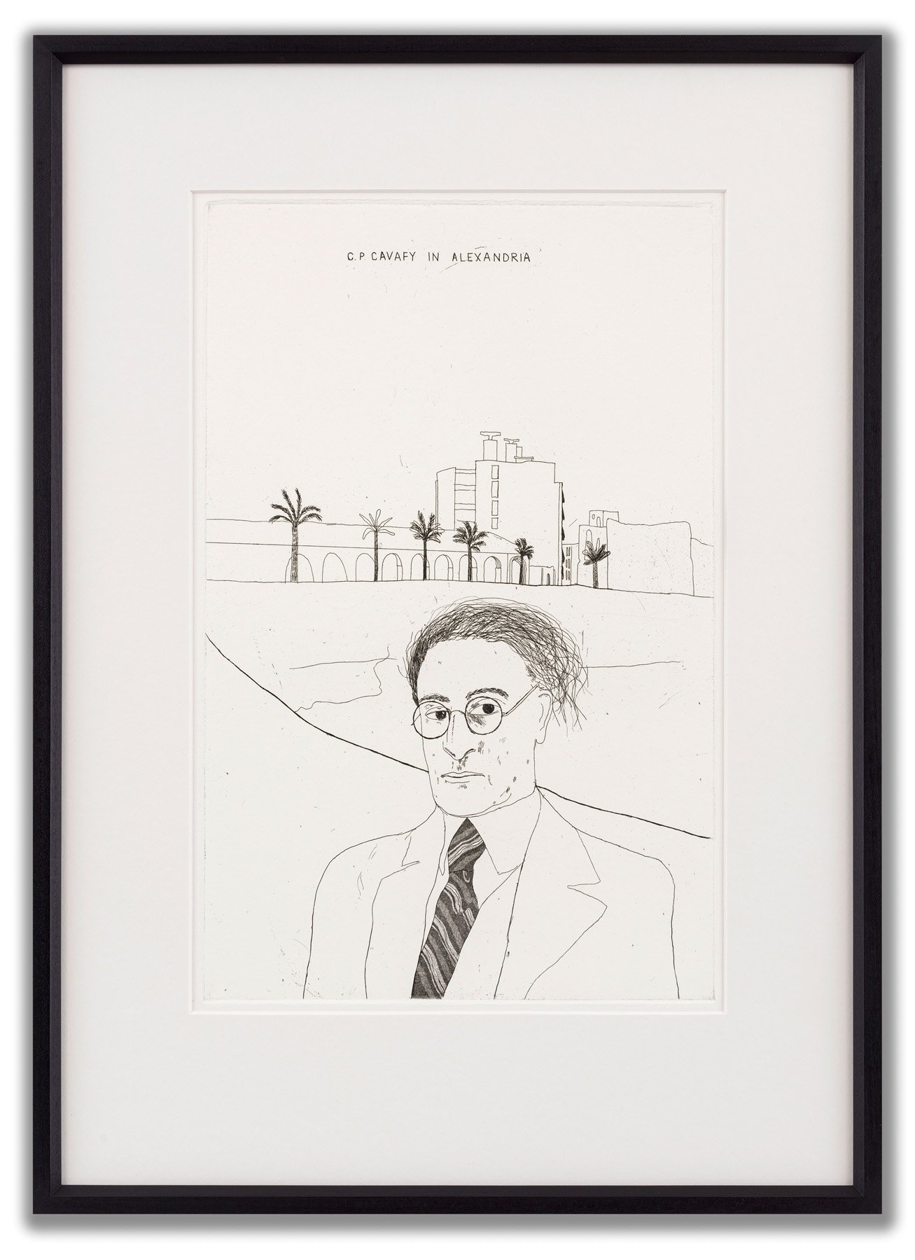 David Hockney, (British b.1937), Portrait of Cavafy in Alexandria (Illustrations for Fourteen Poems from C.P. Cavafy), 1966