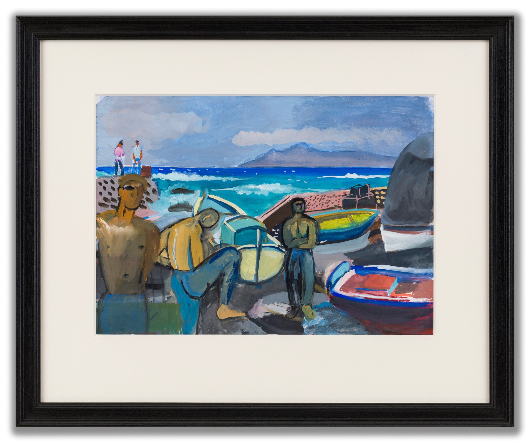 Paul Manousso, (Greek 1930-2021, Greece, ‘Fishermen Anafi / Santorini, 1994