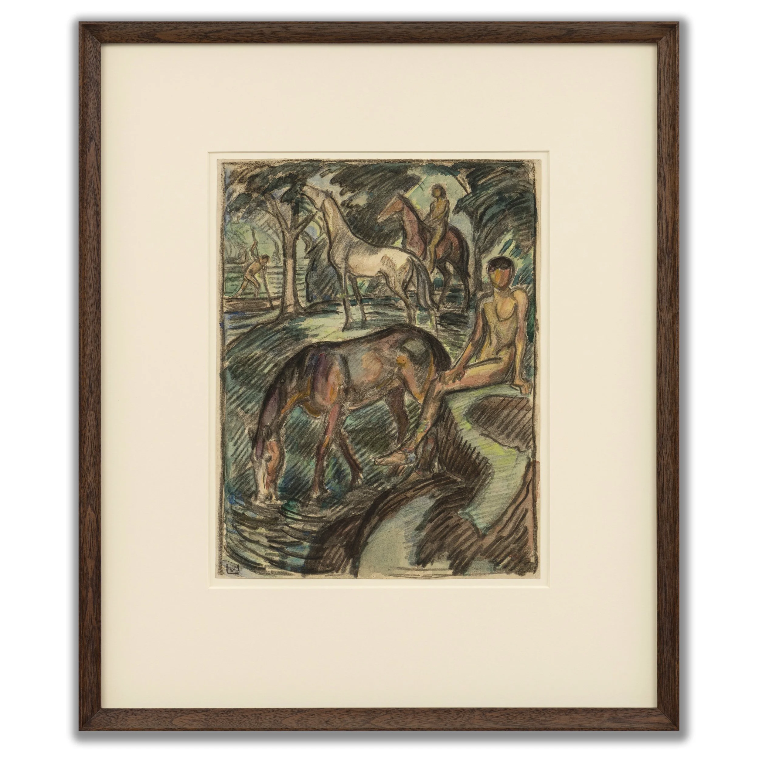 Ludwig von Hofmann, 'Horses and Riders by the Water', c.1908
