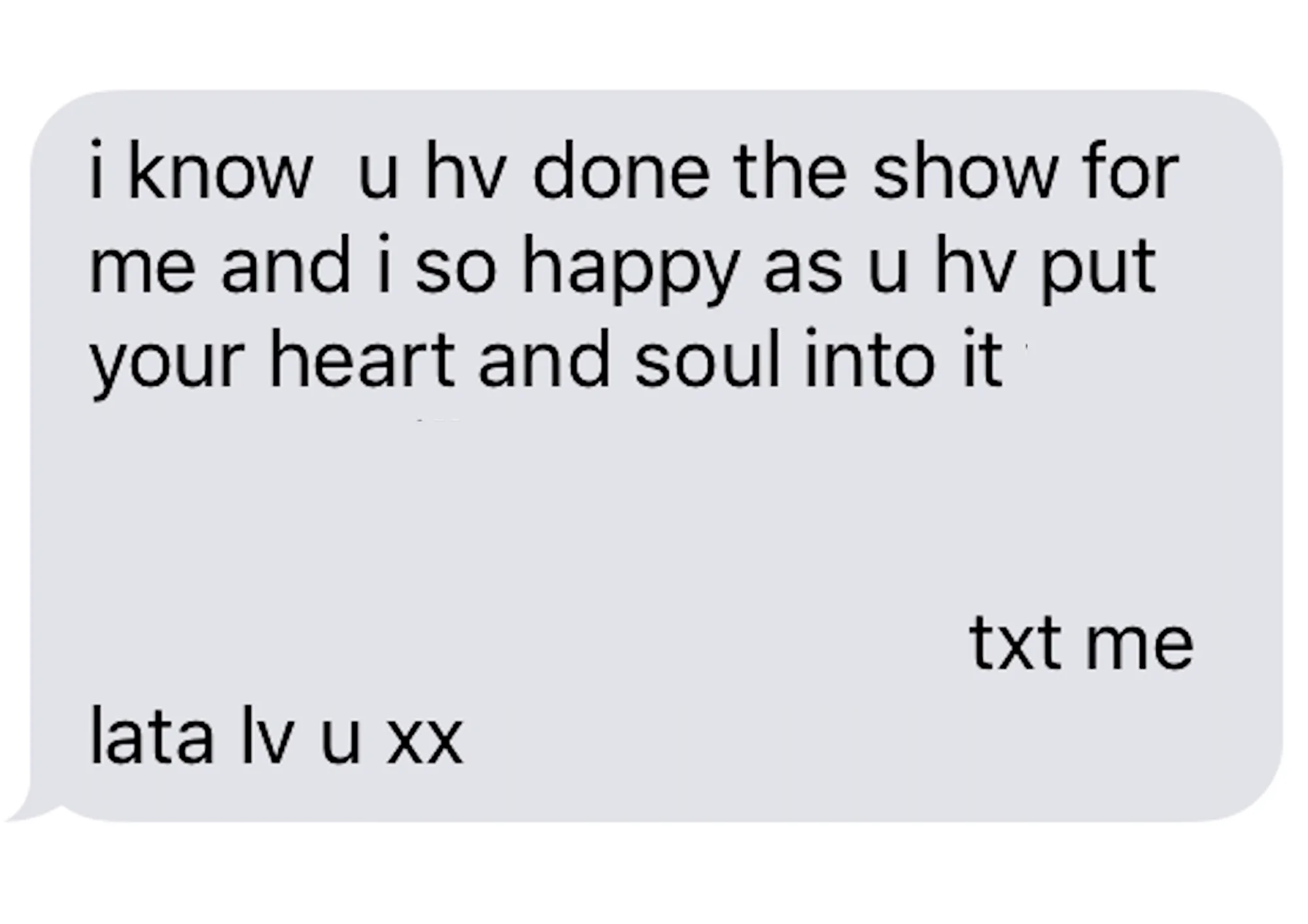 Text from Mum, 2016