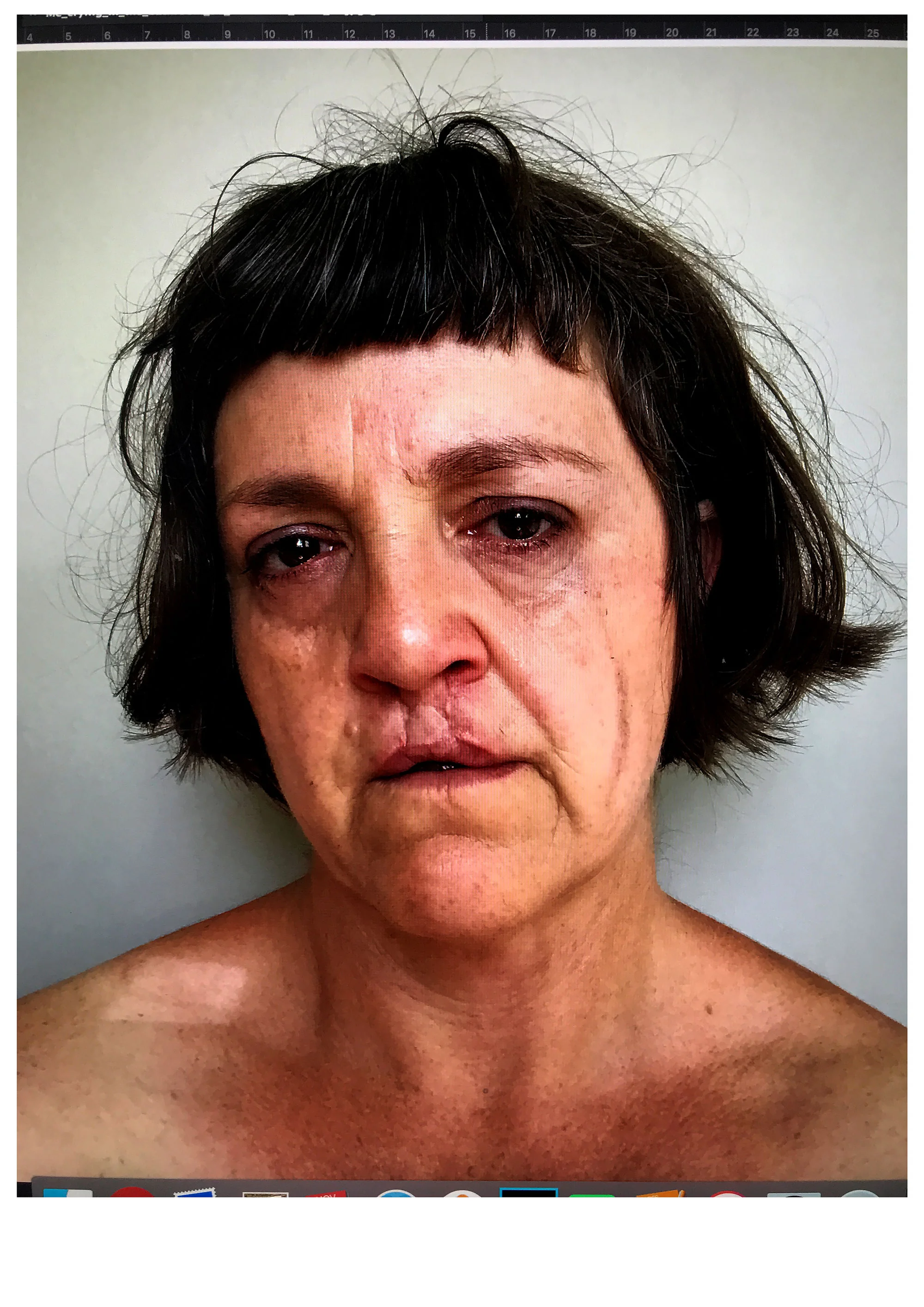 Self-portrait in the bathroom crying, 2018