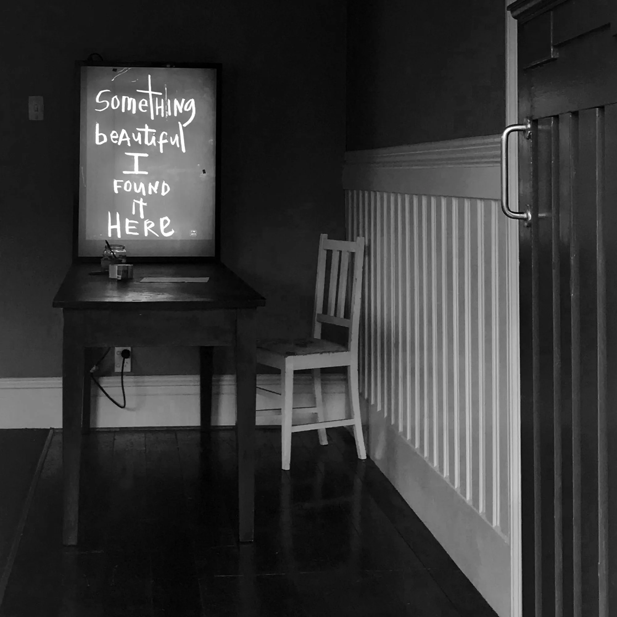 Something beautiful I found it here, [blackboard], 2015 &nbsp; // lightbox.&nbsp;&nbsp;