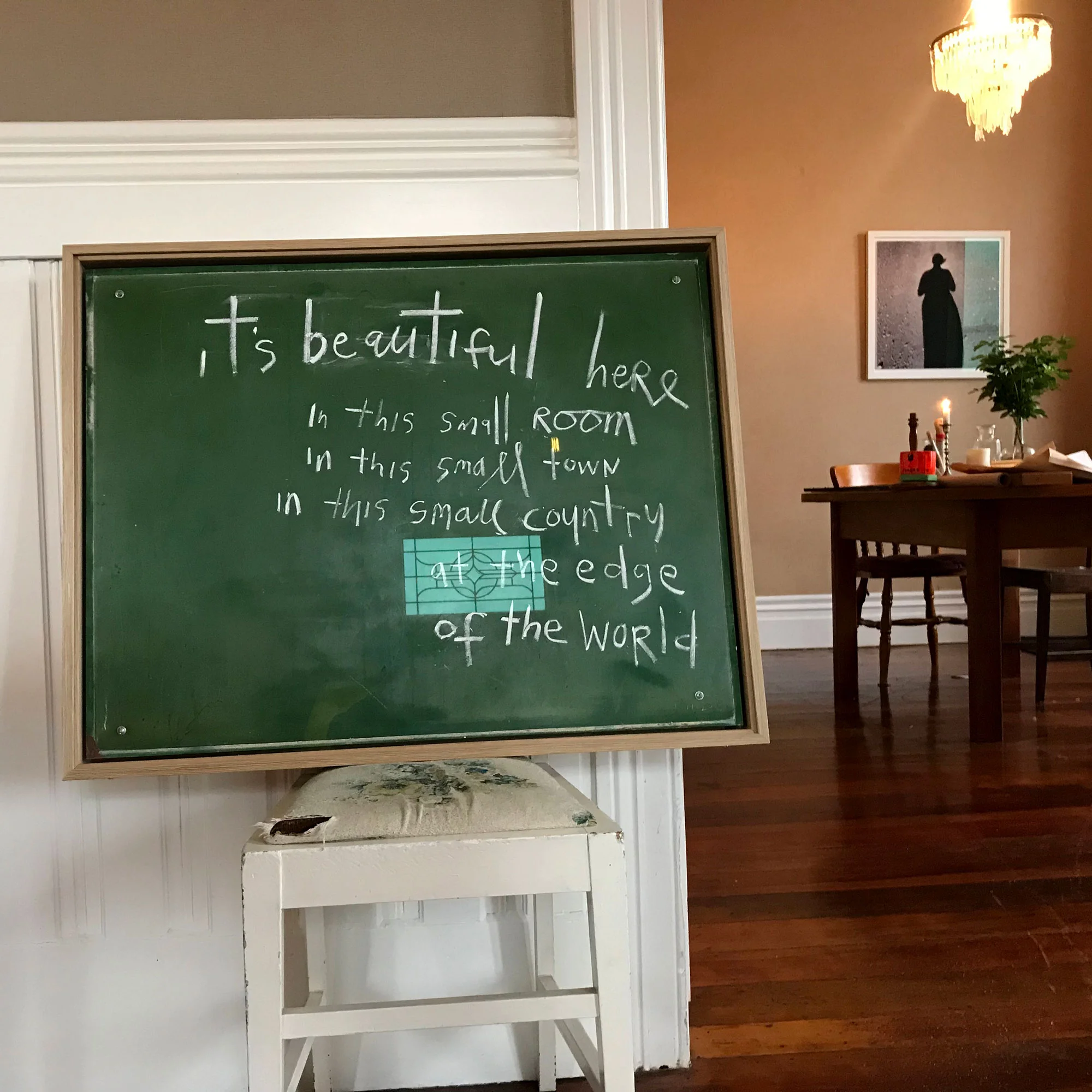 It's beautiful here at the edge, 2018 [original] with my workroom in the background.