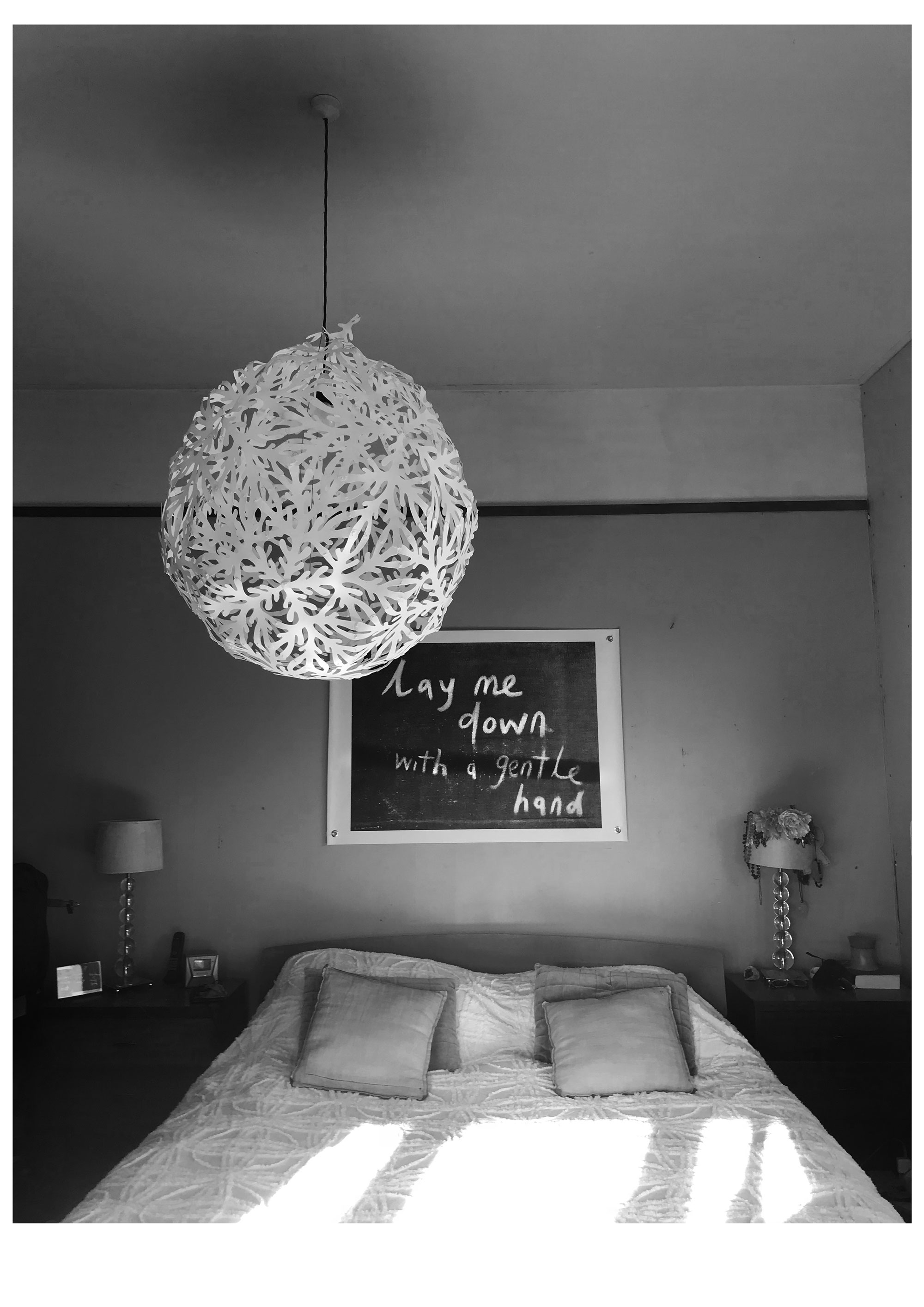 IN L AND B'S UNFINISHED BEDROOM