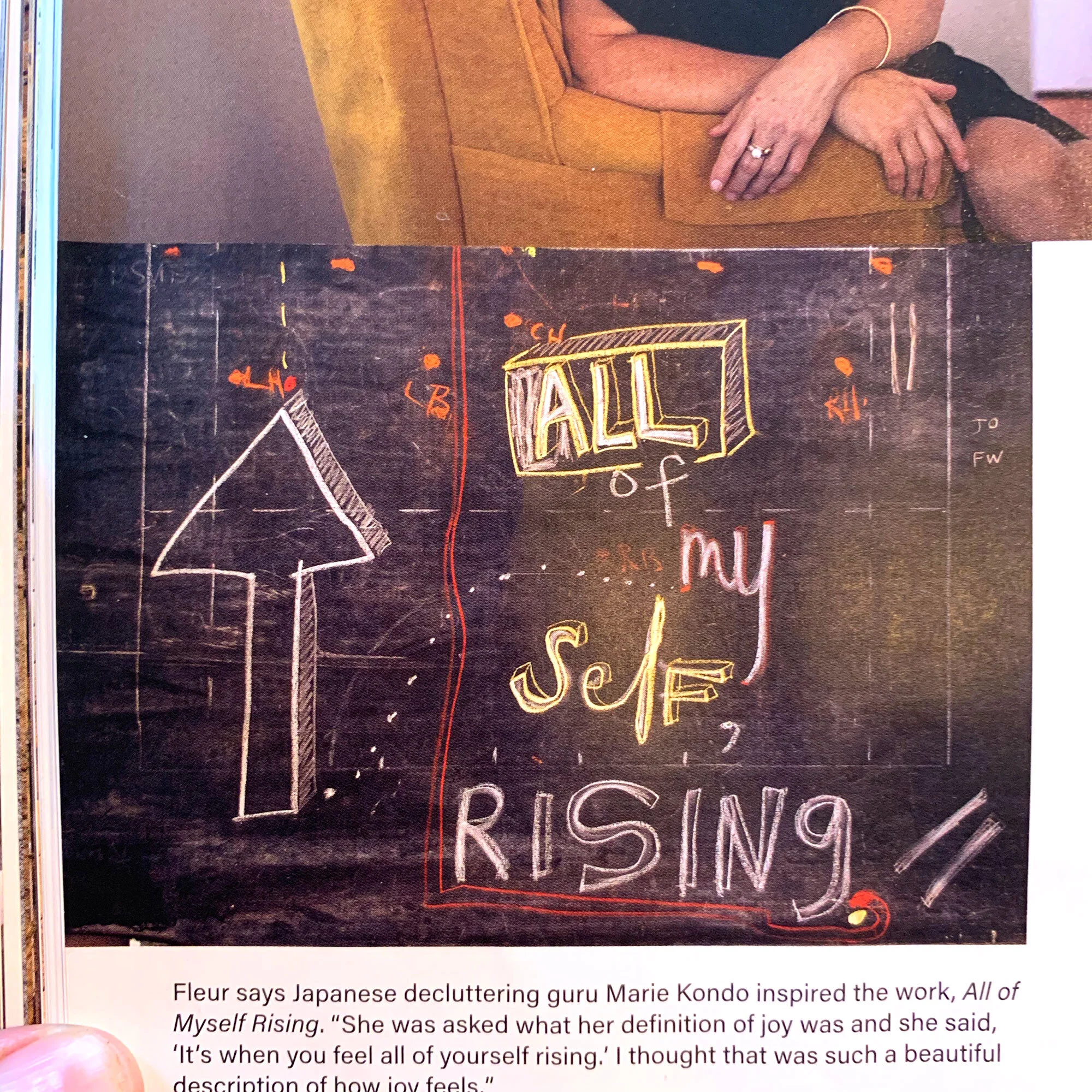  ALL OF MYSELF RISING  This is a one-off original painting.  POA. I made it in response to Marie  Kondo saying her definition of joy was all of herself rising, which I think is bang on. 