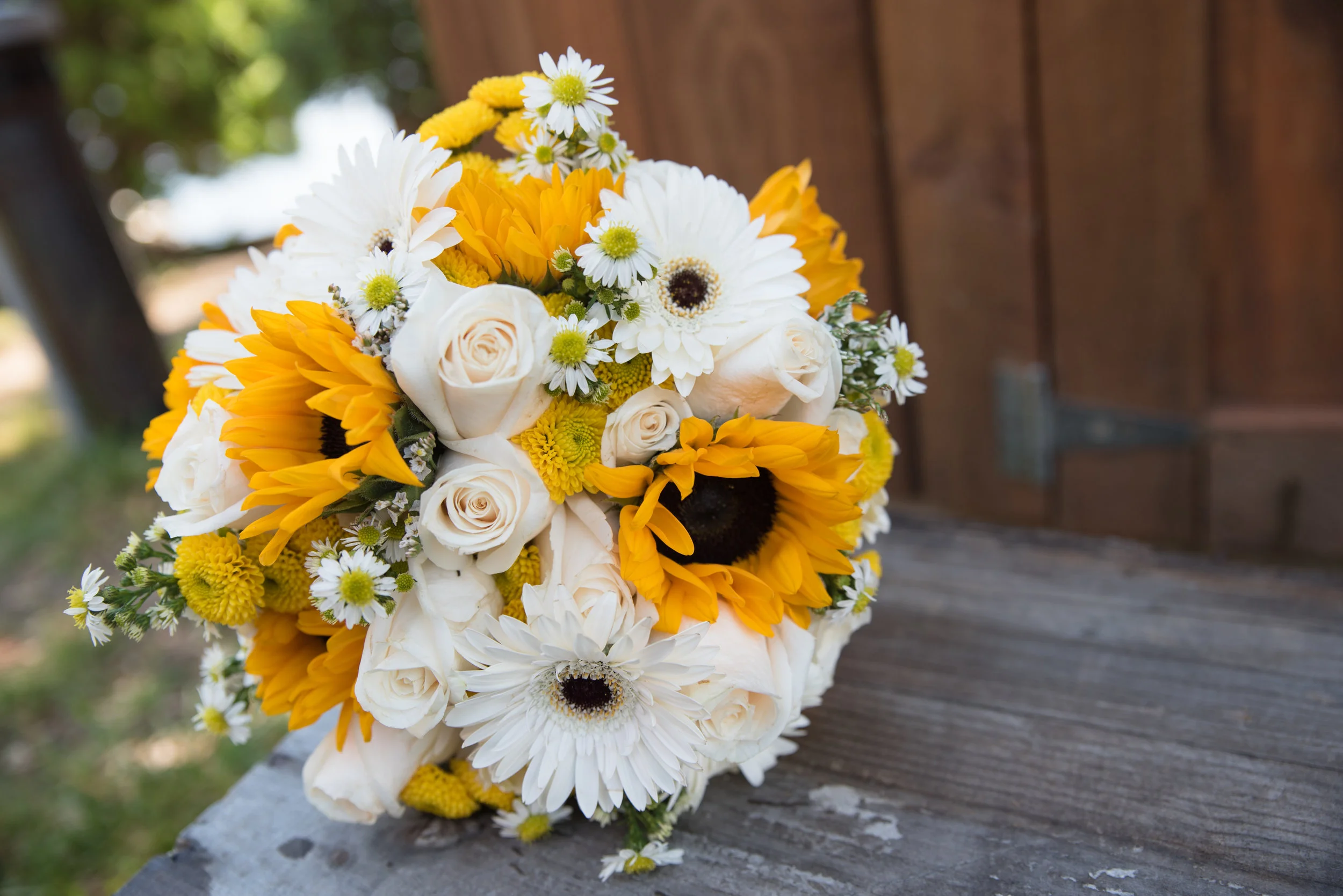 Lisa and Nate, weddings, Fall, Autumn, marriage, nature, October, Brian, Latham, wedding photography, rustic, woodsy, woods, DIY, Connecticut, Massachusetts, lake, sunflower, pond, yellow, simple, gorgeous, bouquet