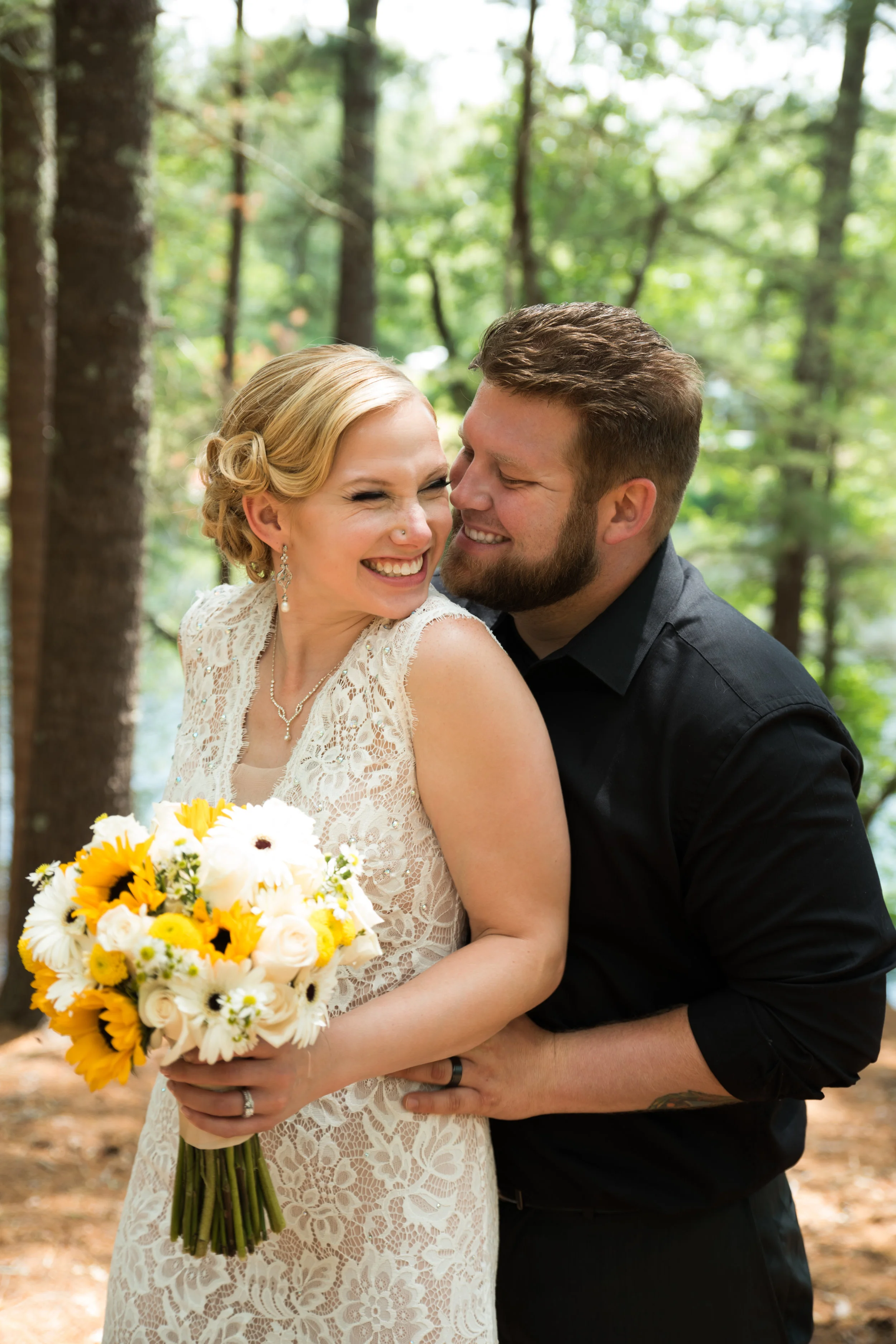 Lisa and Nate, weddings, Fall, Autumn, marriage, nature, October, brian, latham, wedding photography, rustic, woodsy, woods, DIY, Connecticut, massachusetts, lake, sunflower, pond, yellow, simple, gorgeous