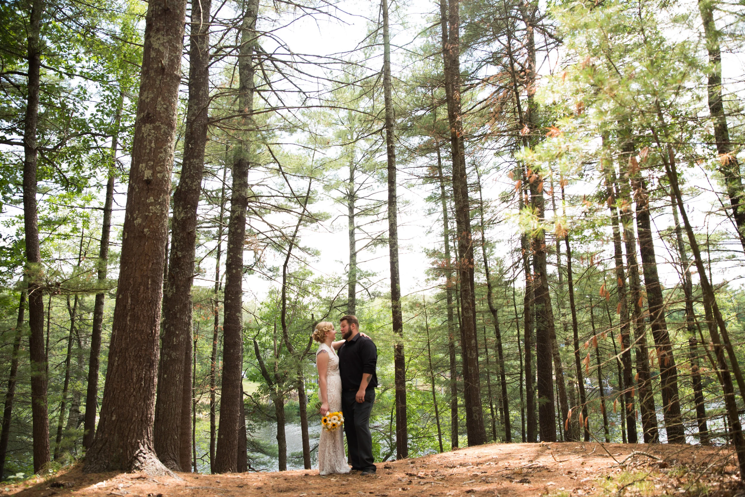 Lisa and Nate, weddings, Fall, Autumn, marriage, nature, October, brian, latham, wedding photography, rustic, woodsy, woods, DIY, Connecticut, massachusetts, lake, sunflower, pond, yellow, simple, gorgeous