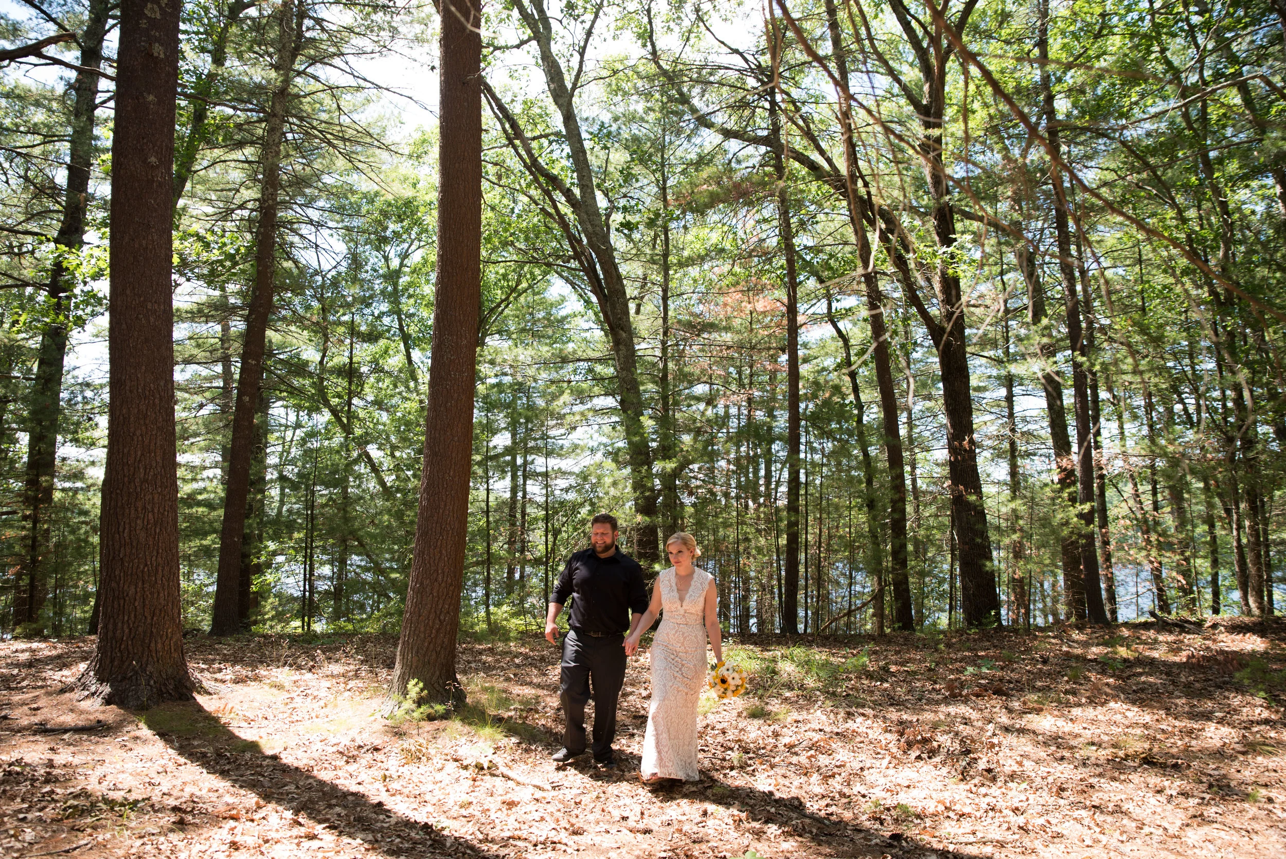 Lisa and Nate, weddings, Fall, Autumn, marriage, nature, October, Brian, Latham, wedding photography, rustic, woodsy, woods, DIY, Connecticut, Massachusetts, lake, sunflower, pond, yellow, simple, gorgeous, blue, ceremony, sunshine