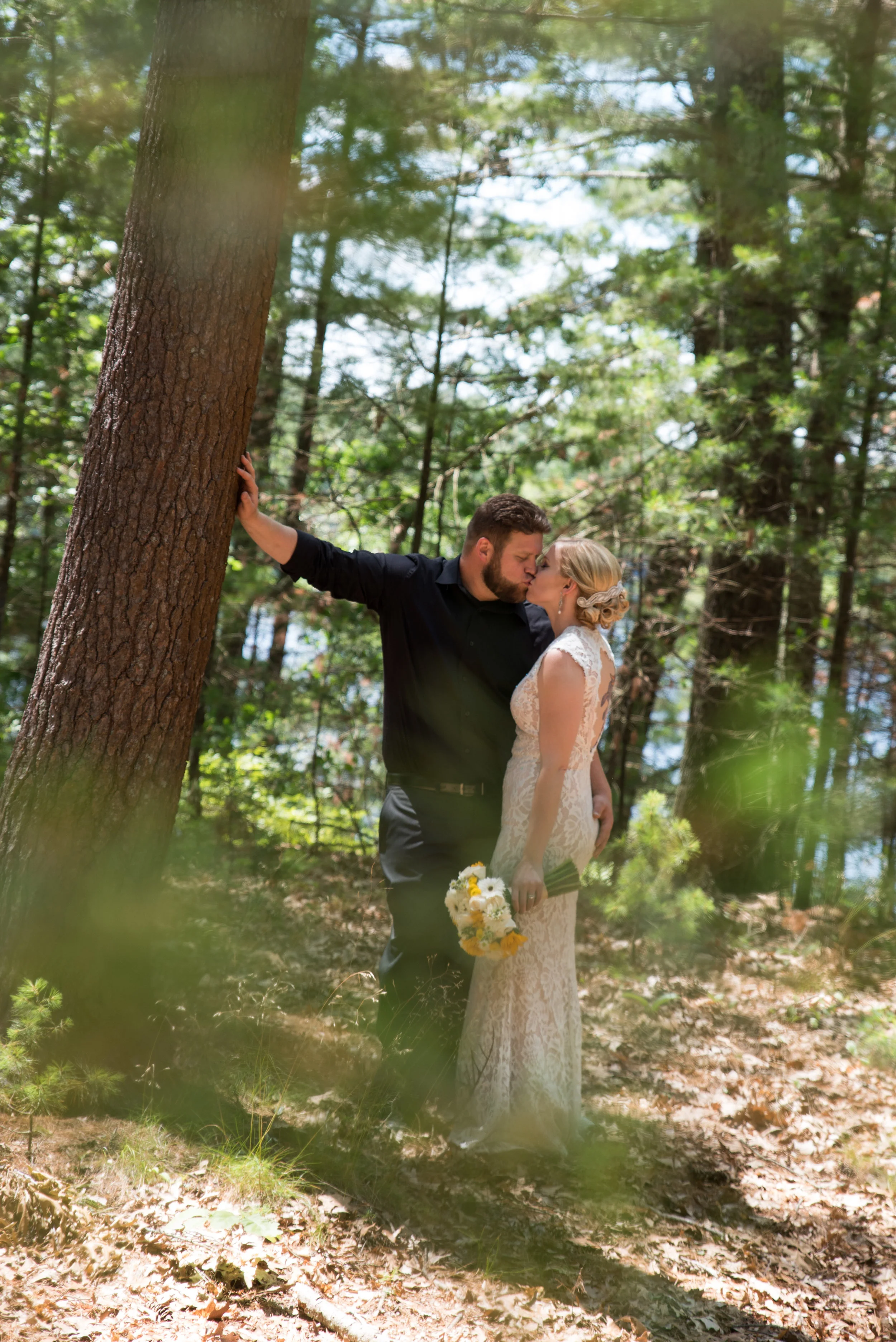 Lisa and Nate, weddings, Fall, Autumn, marriage, nature, October, Brian, Latham, wedding photography, rustic, woodsy, woods, DIY, Connecticut, Massachusetts, lake, sunflower, pond, yellow, simple, gorgeous, blue, ceremony, sunshine