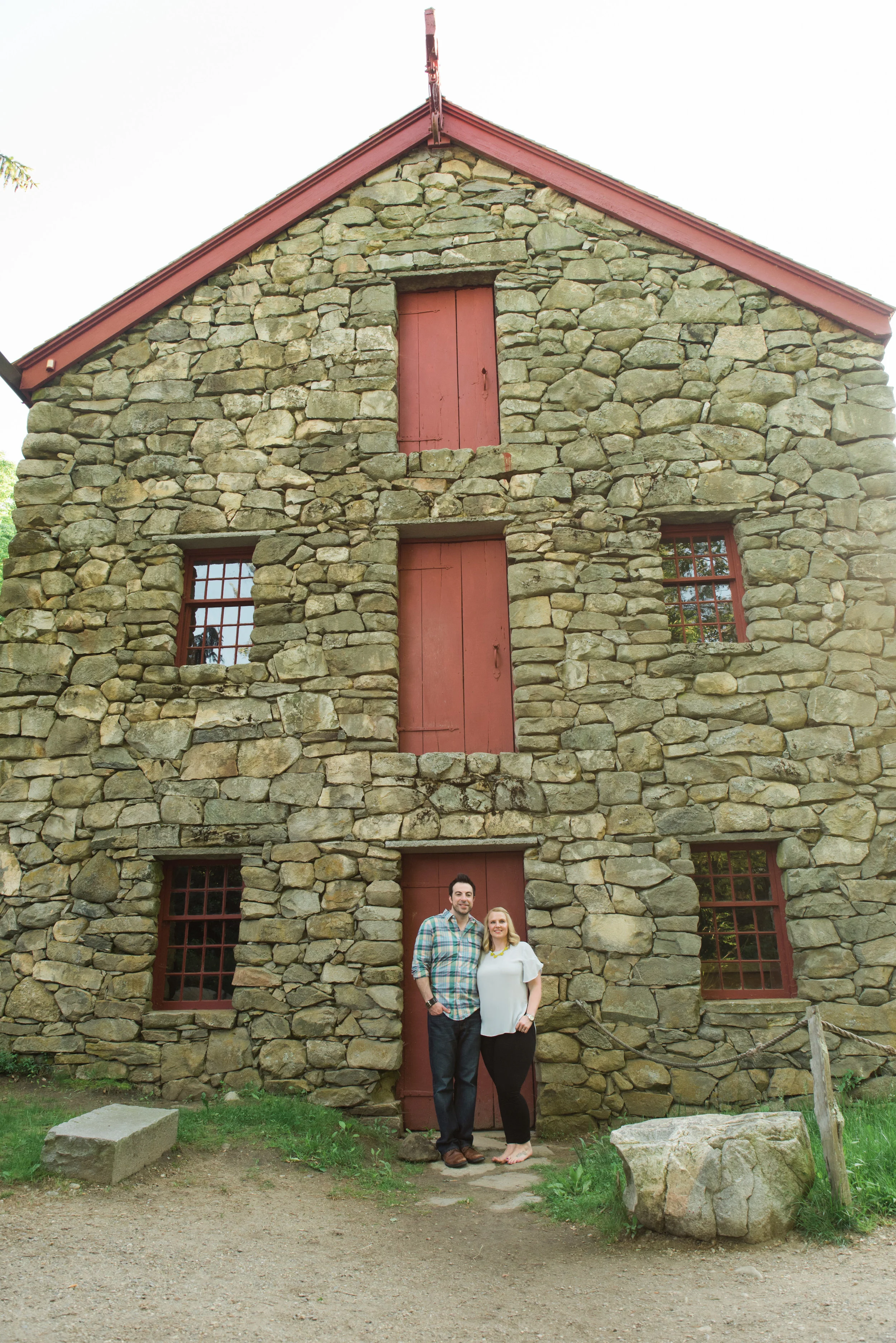 Wayside Inn Grist Mill outdoor engagement photos in Sudbury, MA photographer Kara Emily Krantz Photography