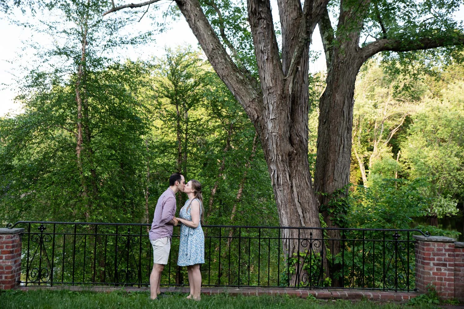Heather and Chuck engagement at Old North Bridge, Concord, MA photographed by Kara Emily Krantz Photography.