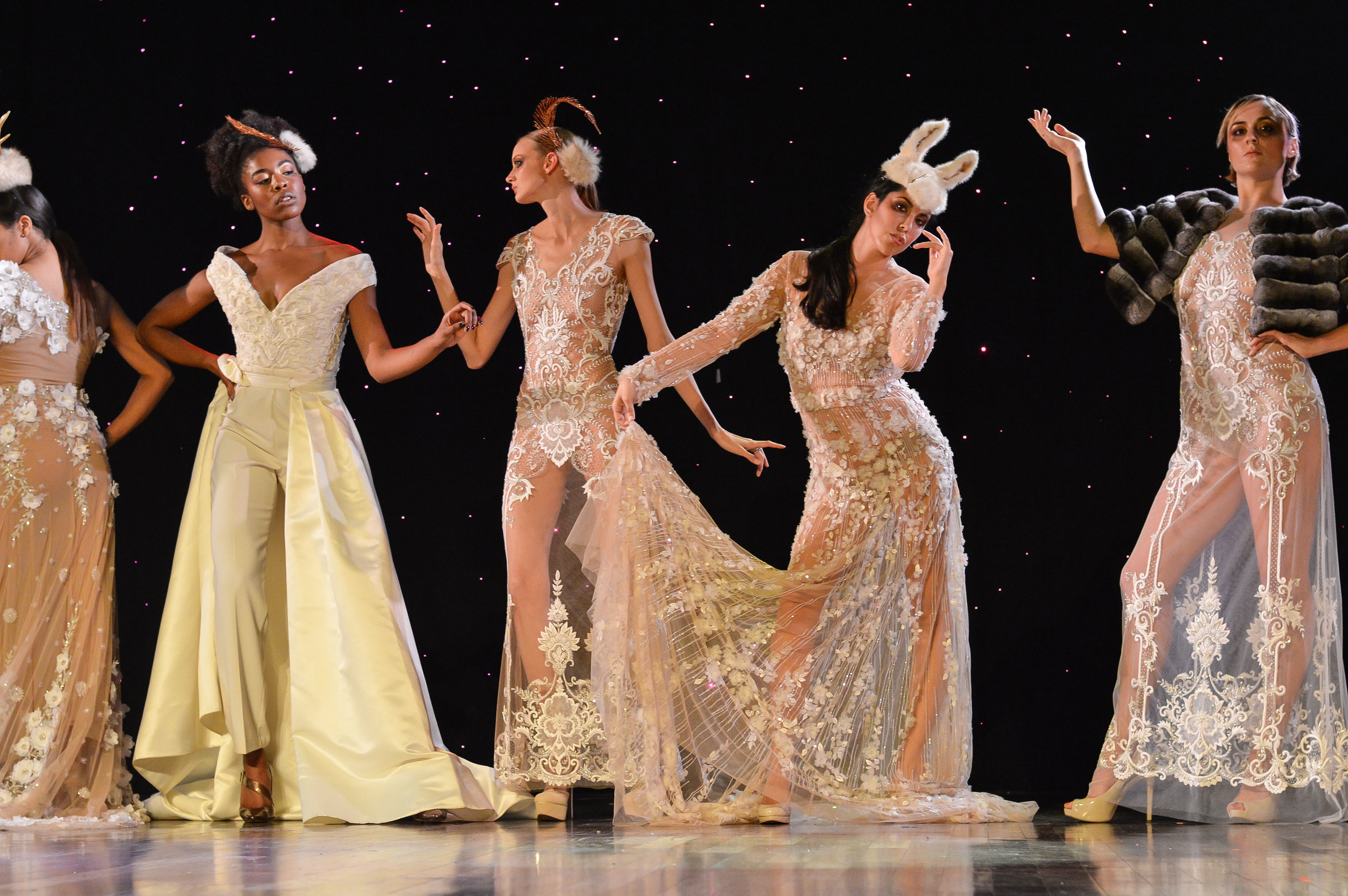 Gowns by Pedram Couture/ make up and hats by midori tajiri byrd/ photography: Mike D. Photography
