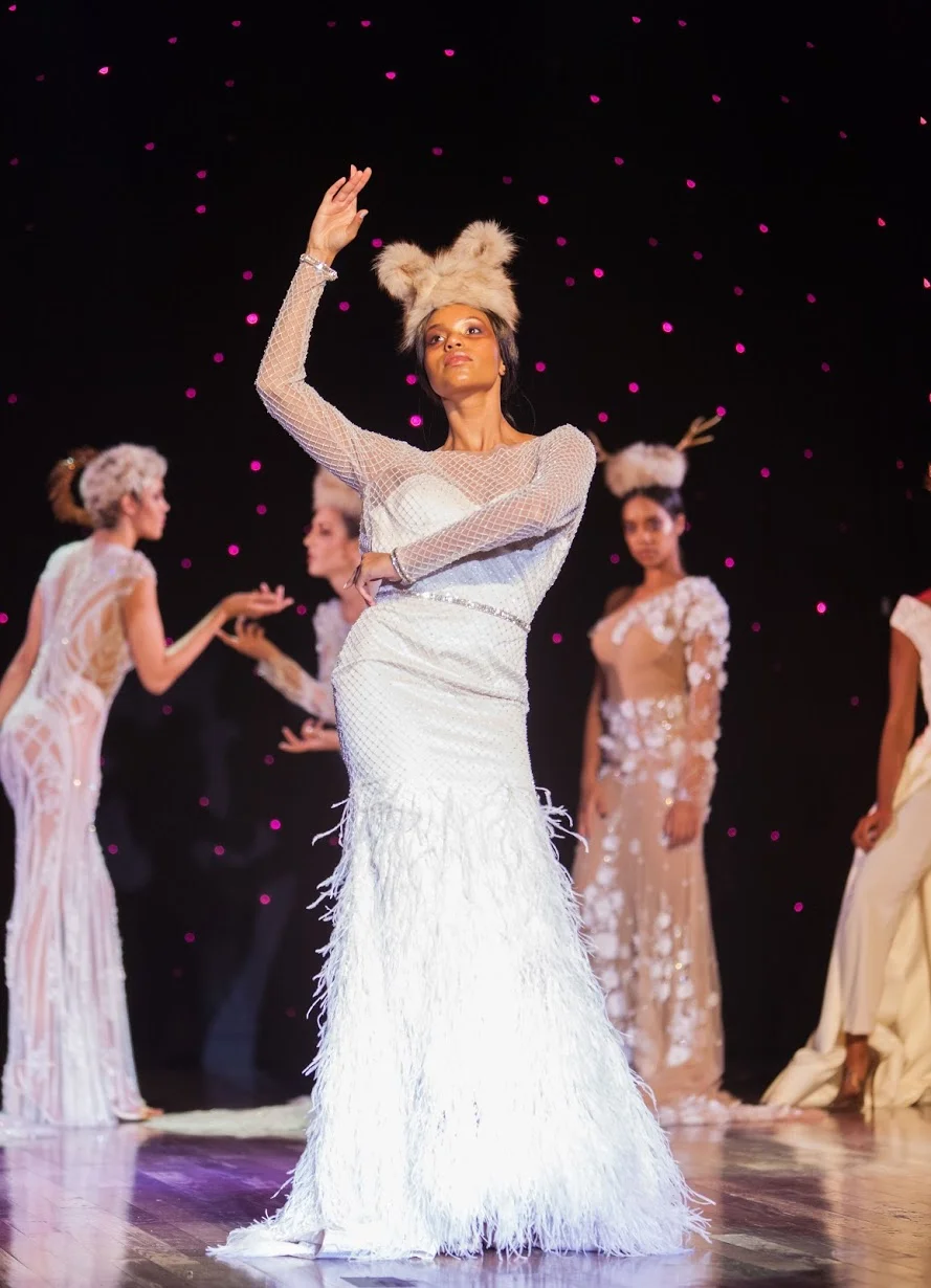 Model: Kristin/ GOWNS BY PEDRAM COUTURE/ MAKE UP AND HATS BY MIDORI TAJIRI BYRD/ photography: Chris Arvidson