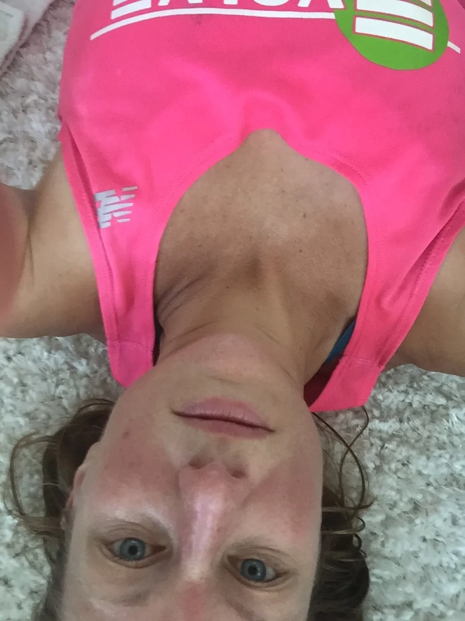 When you text your best friend a selfie while laying on the floor after an FTP test where you nearly died and your FTP was a whole 2 watts higher than the previous test!
