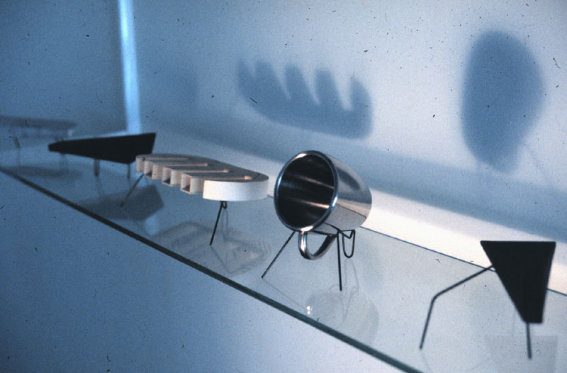  Design for a love seat 1999 (detail) glass shelves, lamp, mixed media