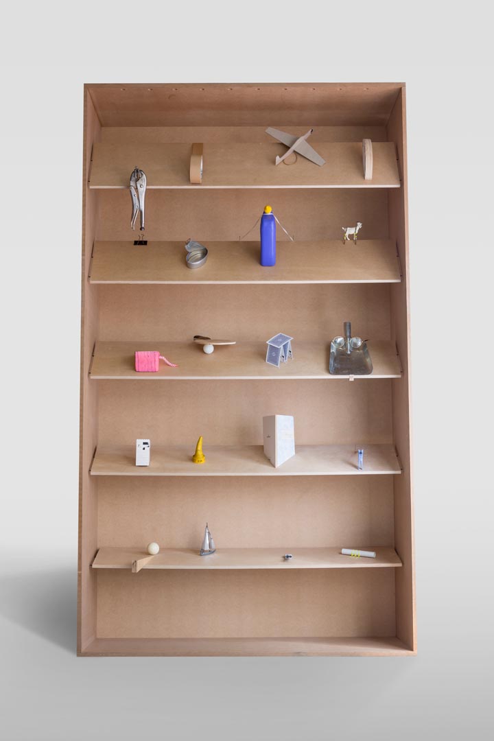  Standard negotiations of an incline mixed media, MDF cabinet. 202 x 114 x 45 cm