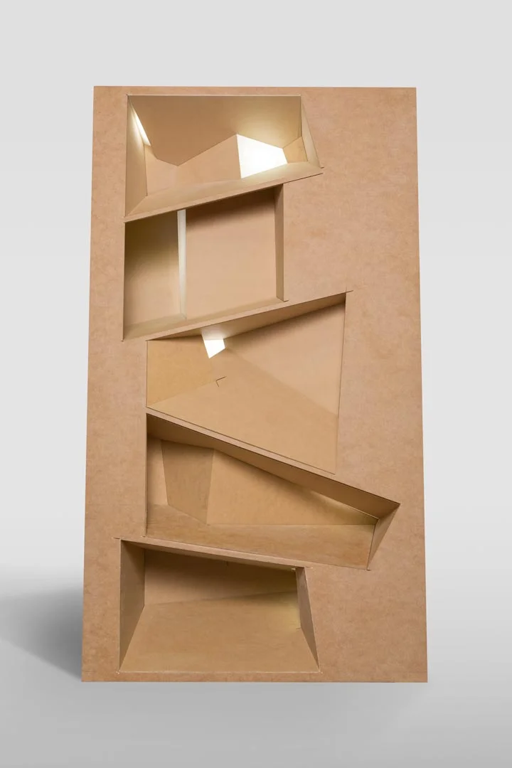 Standard Inflections 2016. MDF cabinet, acrylic, LED lighting. 200 x 140 x 450