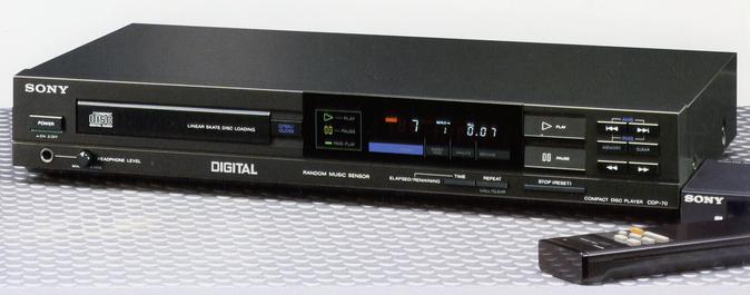 Sony CDP-70 single CD player. image found on Pinterest