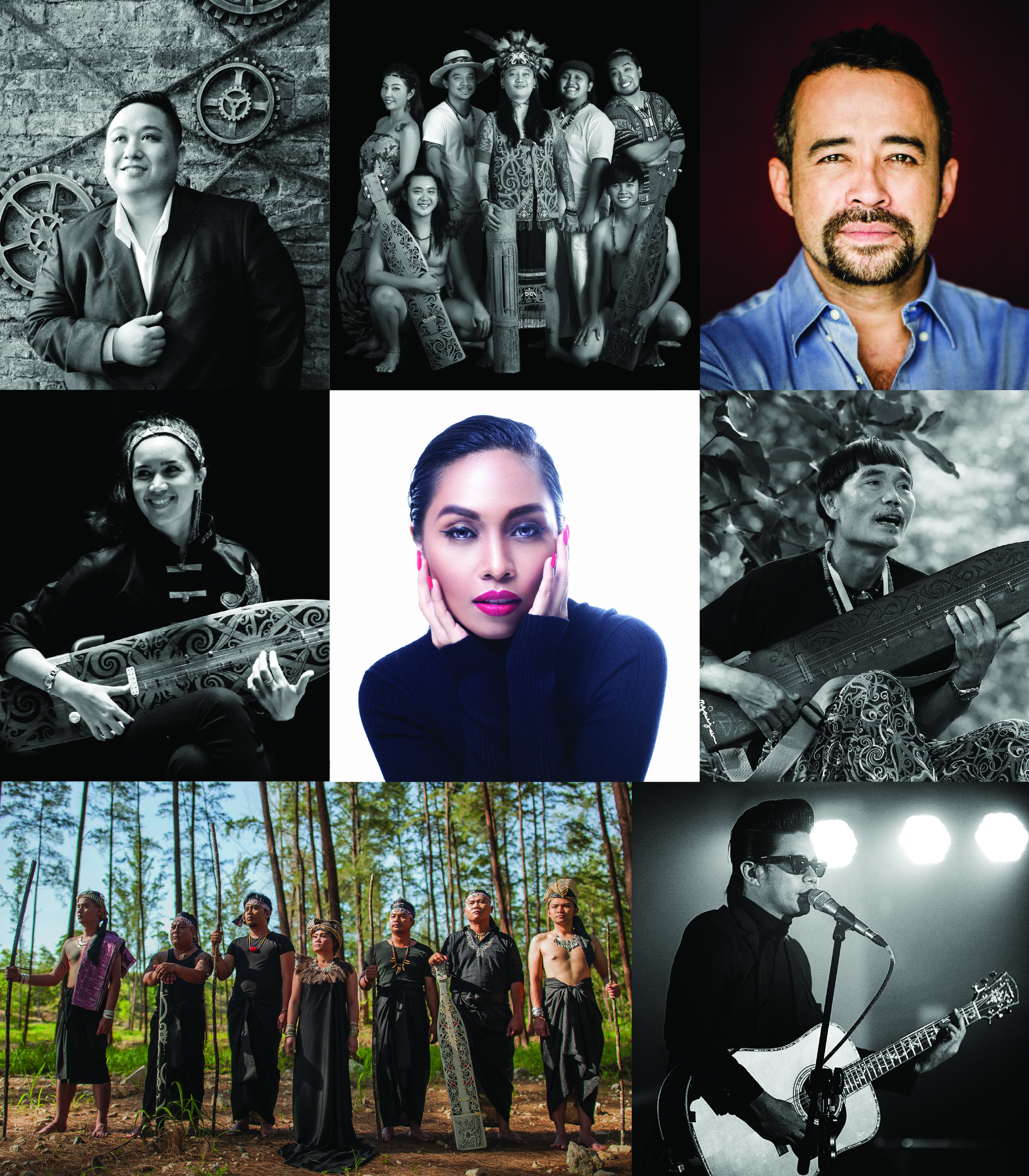 Tony Eusoff, Dayang Nurfaizah, Alena Murang, Noh Salleh, Nading Rhapsody, At Adau, Pete Kallang and Matthew Ngau are just some of the artists performing at Sada Kamek: Music of Sarawak on July 9th at the Kuching Amphitheater. Image courtesy of RFF2017.