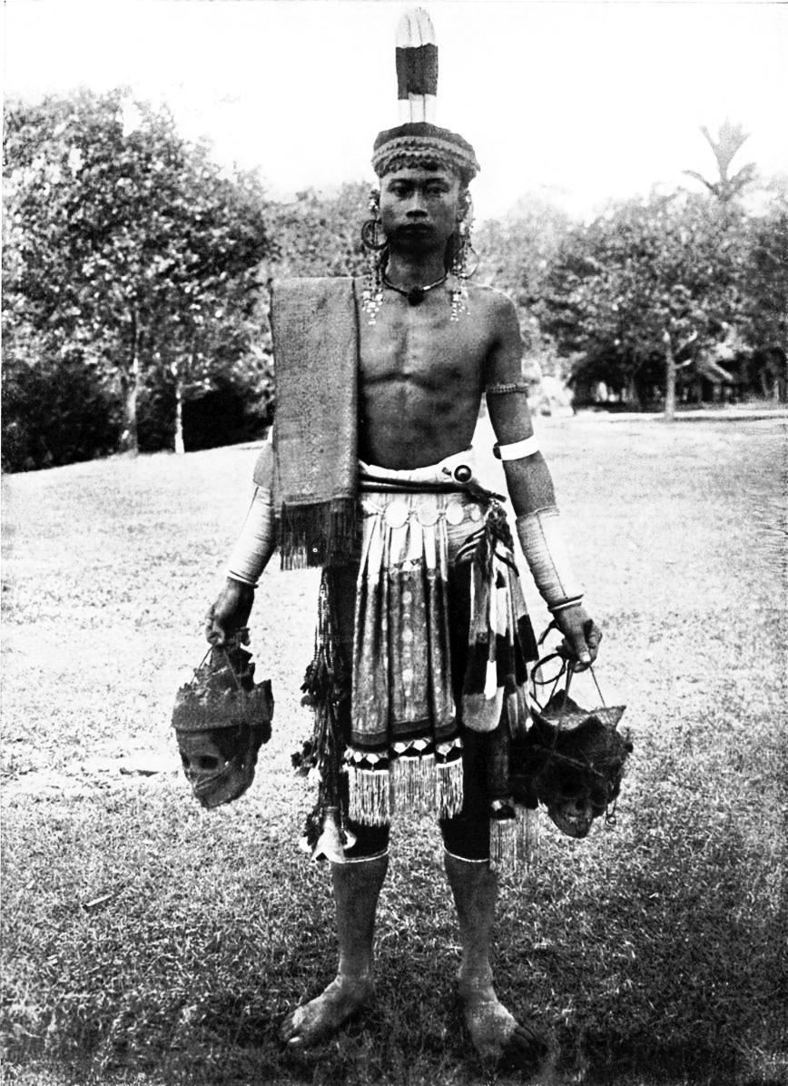 Dayak man in gala costume photographed by Charles Hose. Image courtesy of RFF 2017.