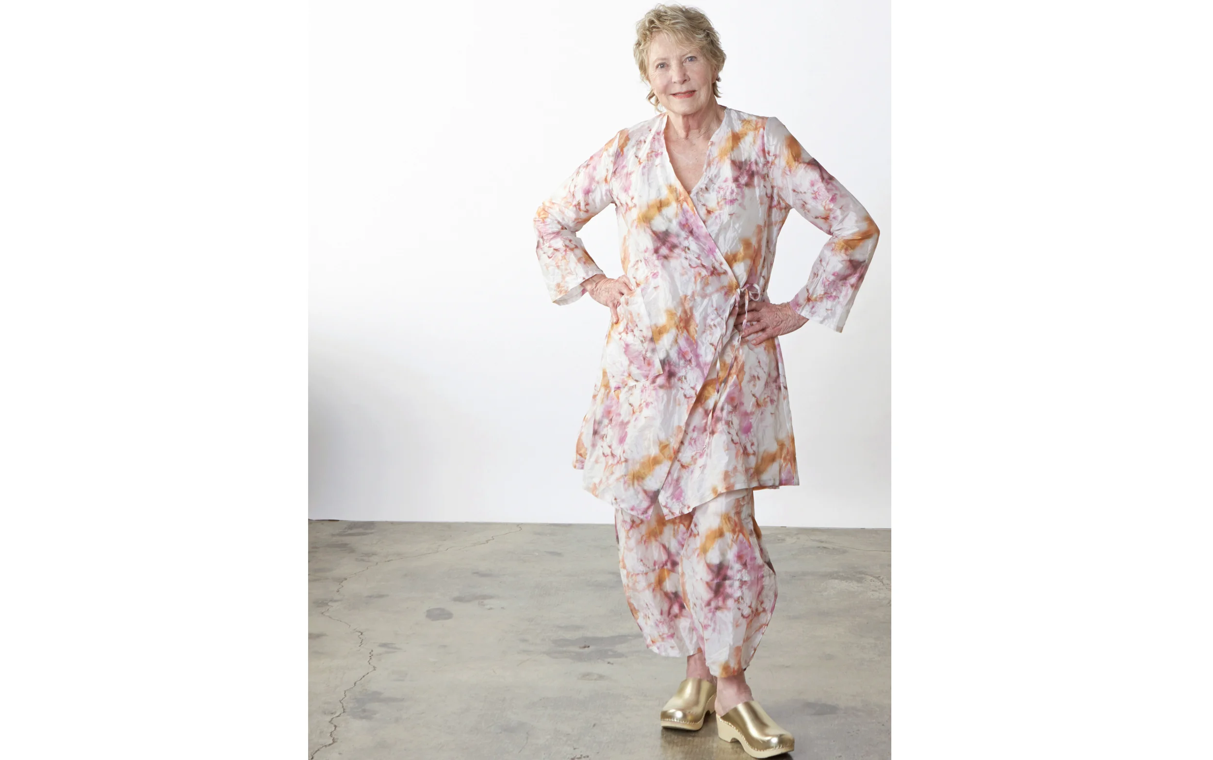 Andrea Jacket, Oliver Pant in Versailles Italian Memory Crunch Taffeta