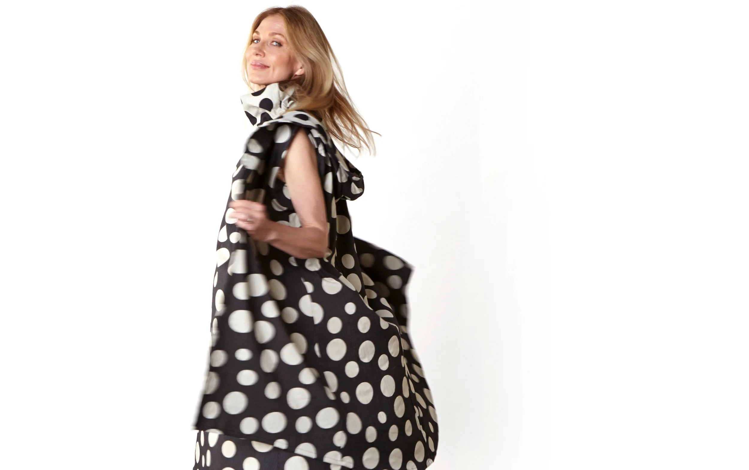 Morgen Vest, Henrietta Dress in Italian Dots & Stripes