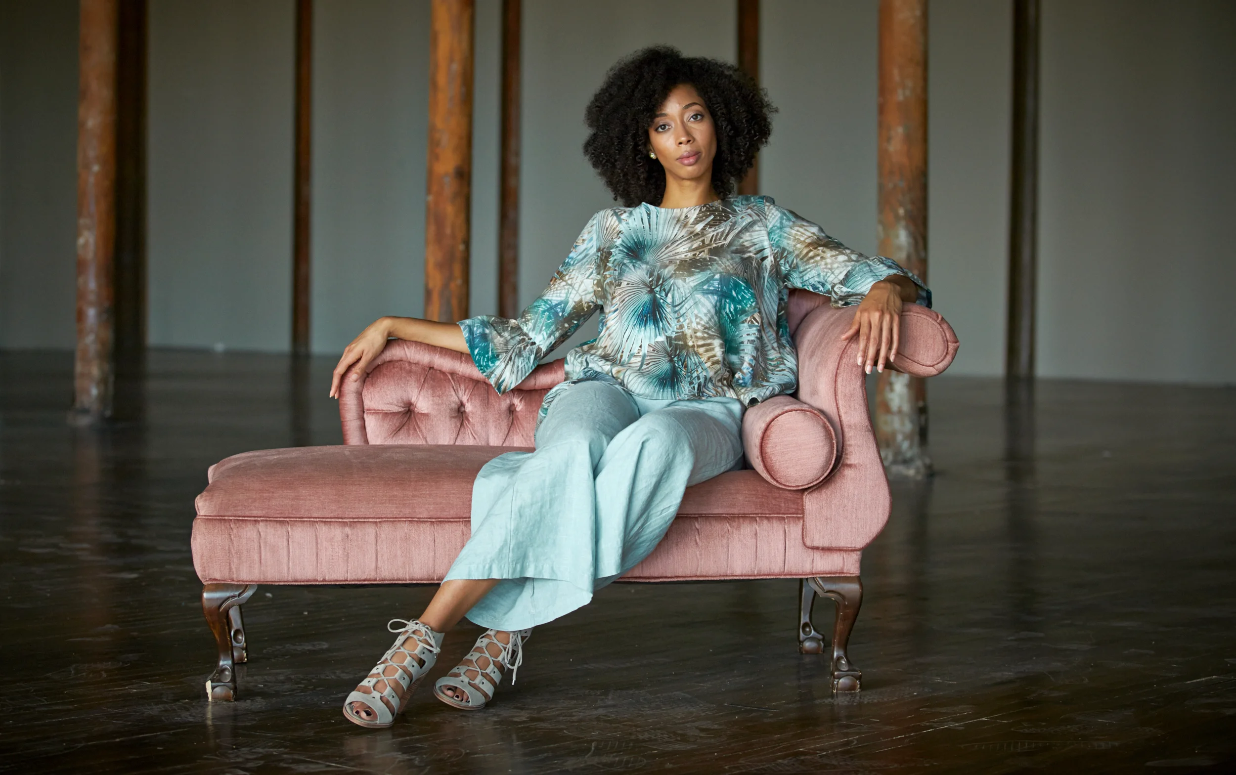 Fran Shirt in Palma Italian Linen, Long Full Pant in Taormina Cross Dyed Linen