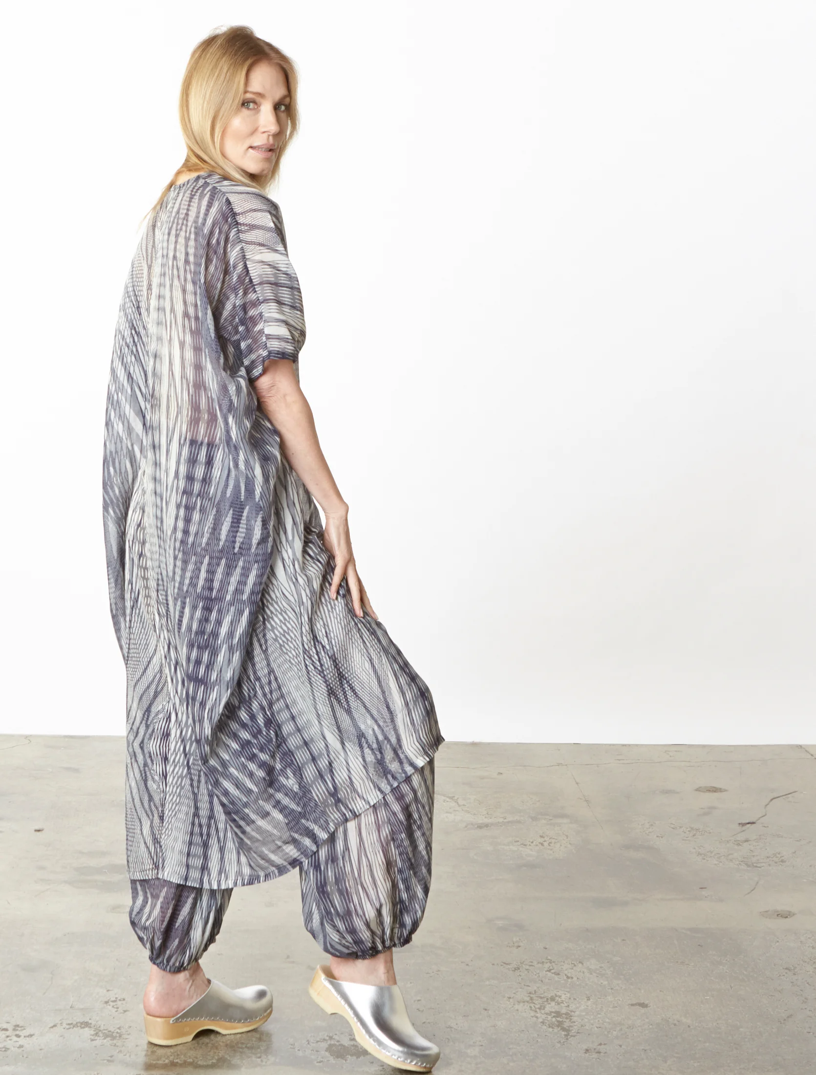 Petra Dress, Bell Pant in Netto Italian Cotton/Silk