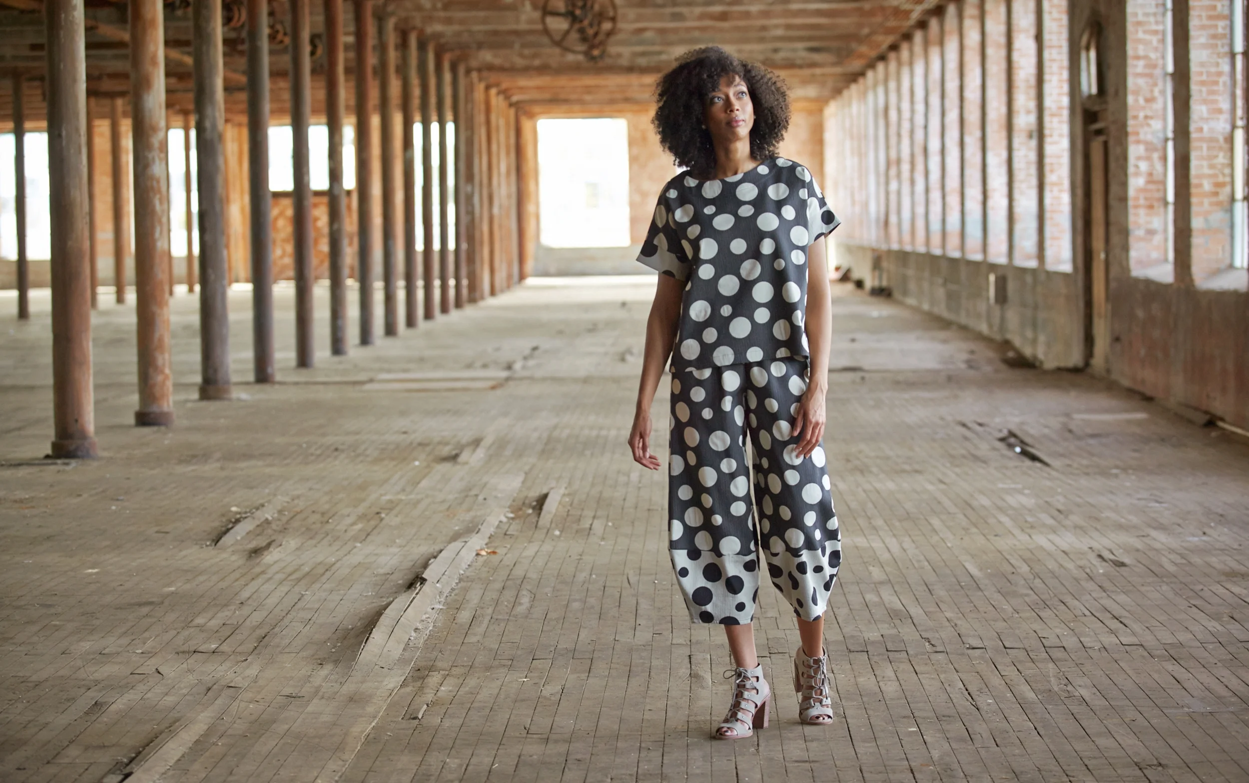 Orla Shirt, Oliver Pant in Italian Dots & Stripes