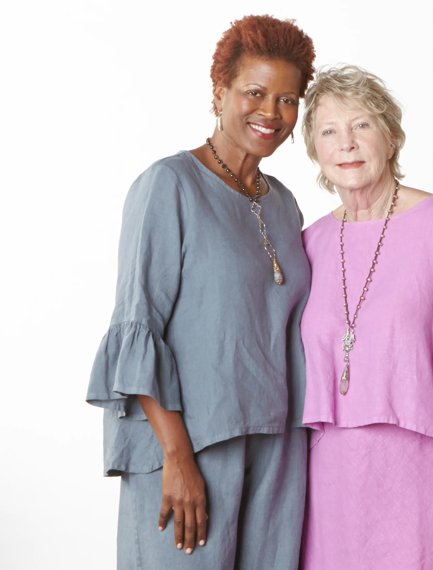 Fran Shirt in Loon, Frida Shirt in lxia Light Linen