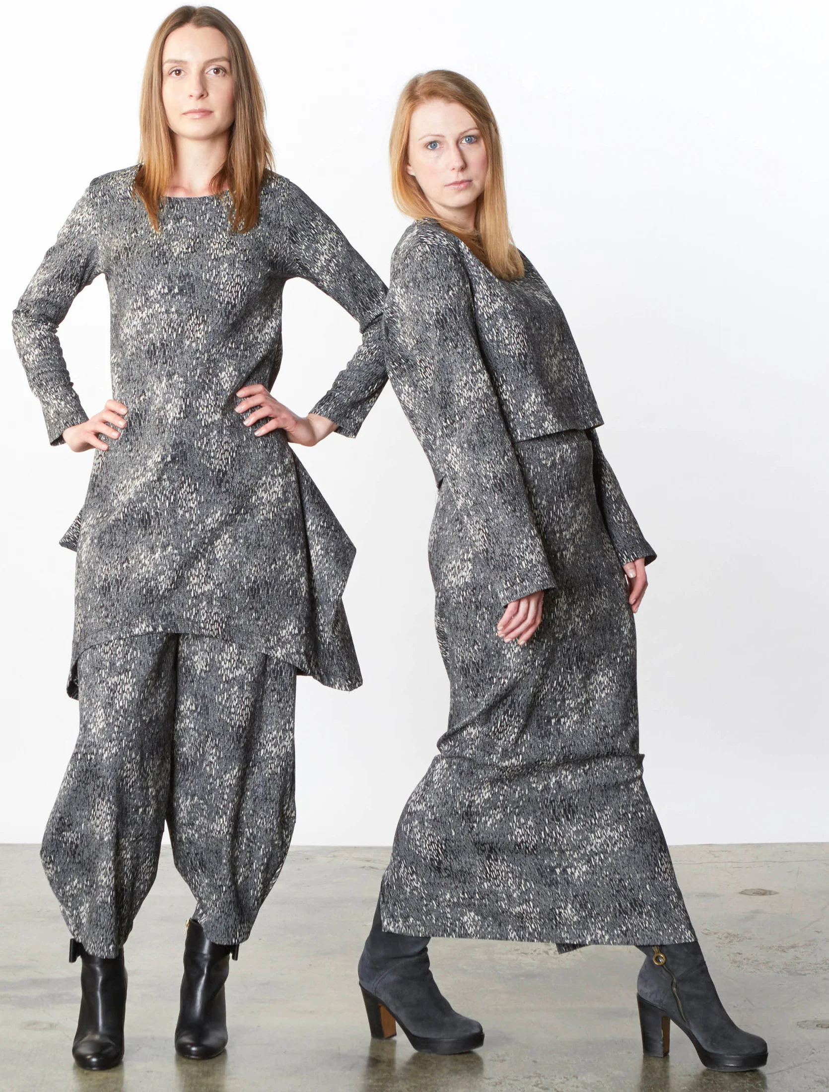 Chase Tunic, Oliver Pant, Sigrid Shirt, Slim Skirt in Blue Ready for Helsinki
