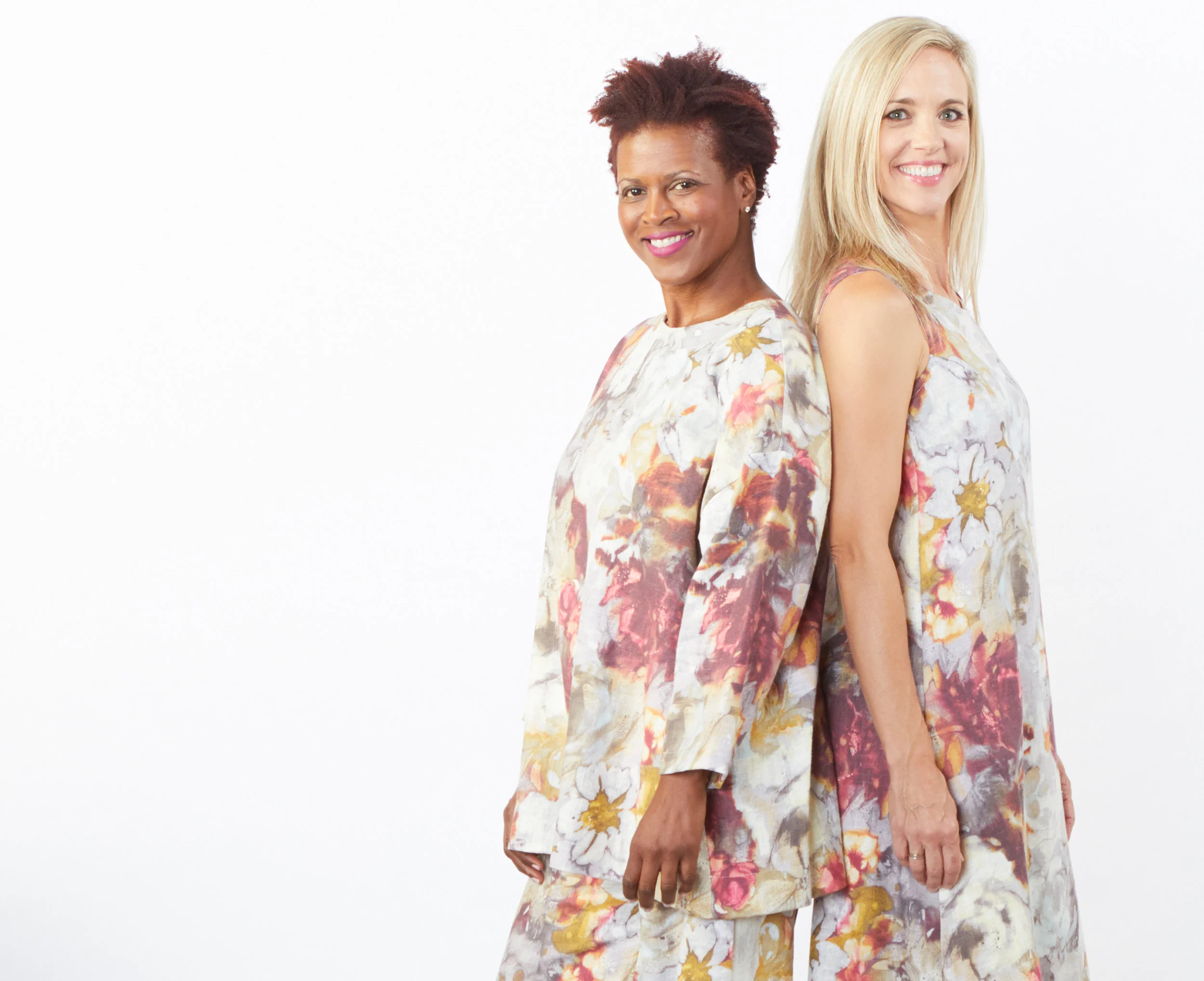 Kenwood Tunic, Long Full Pant, Chloe Dress in Cecilia Cumbria Linen