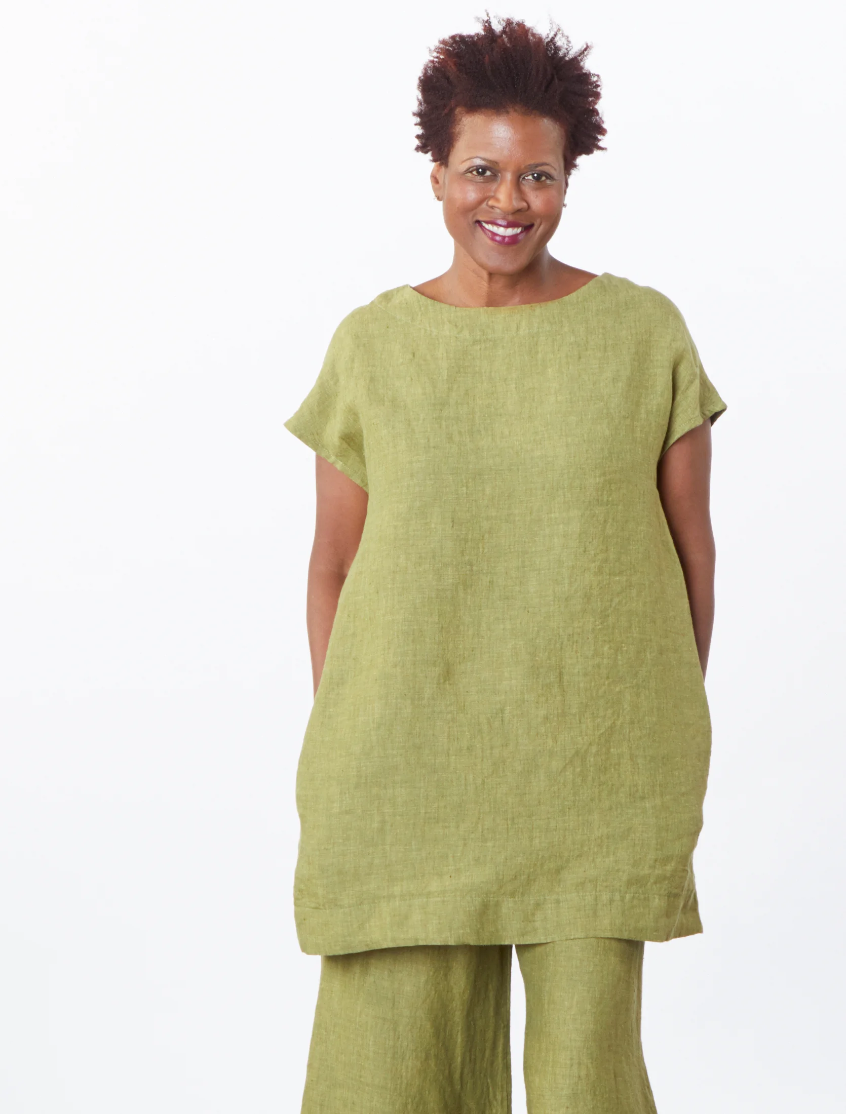 Ansel Tunic, Seamus Pant in Ravello Cross Dyed Linen