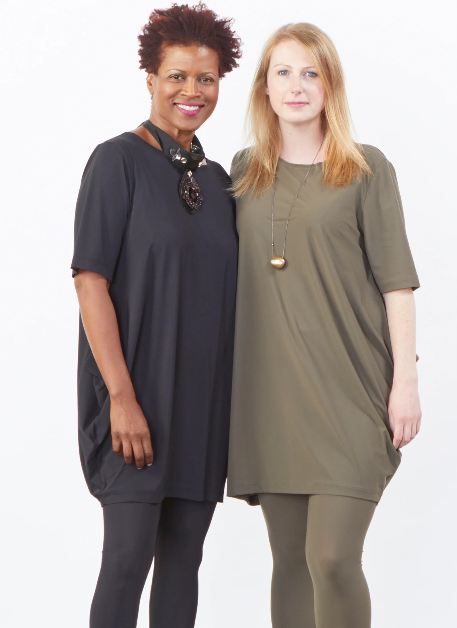 Conrad Tunic, Legging in Black and Olive Microfiber Jersey