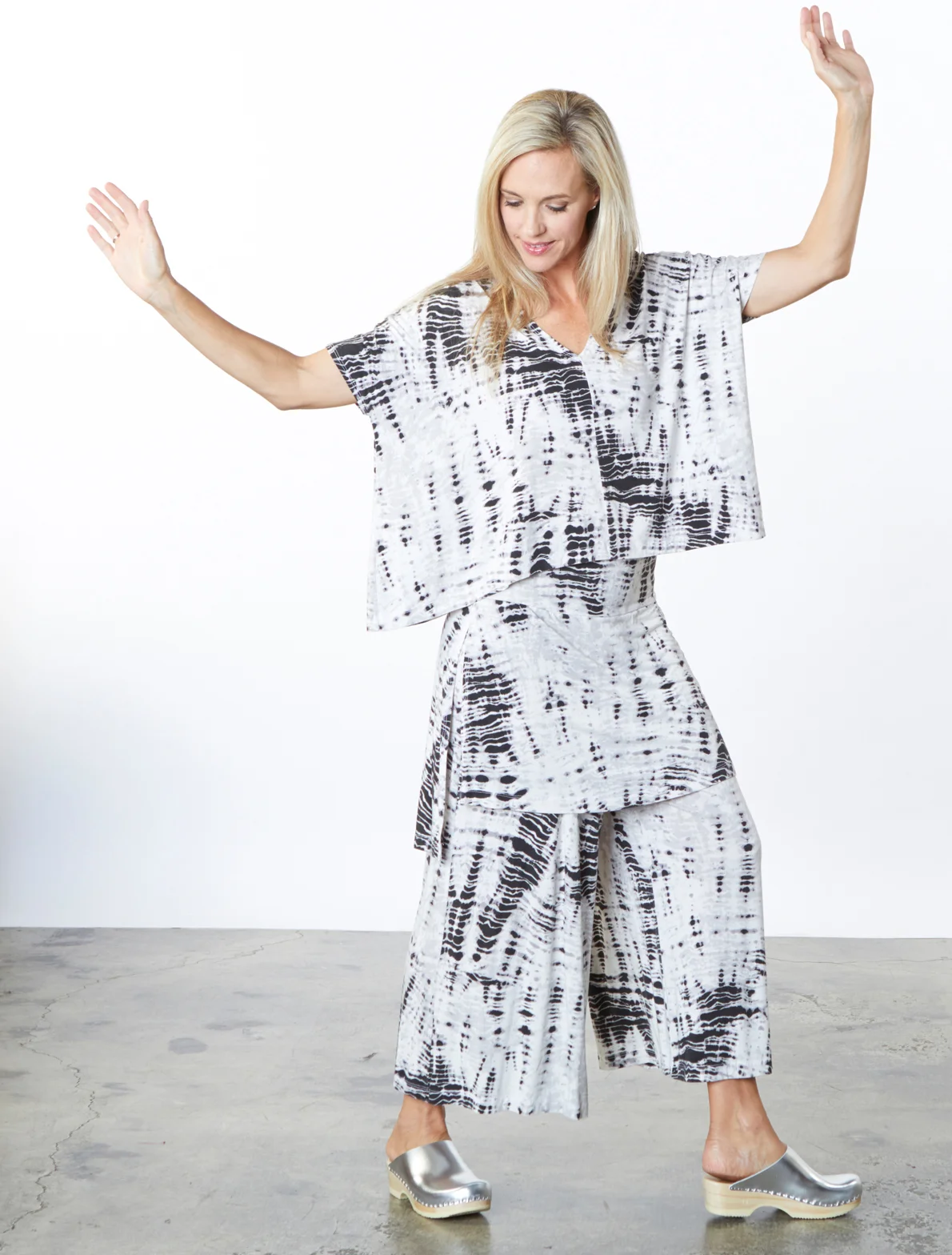 Becca Shirt, Eloise Pant in Cream Aguilos Viscose Jersey