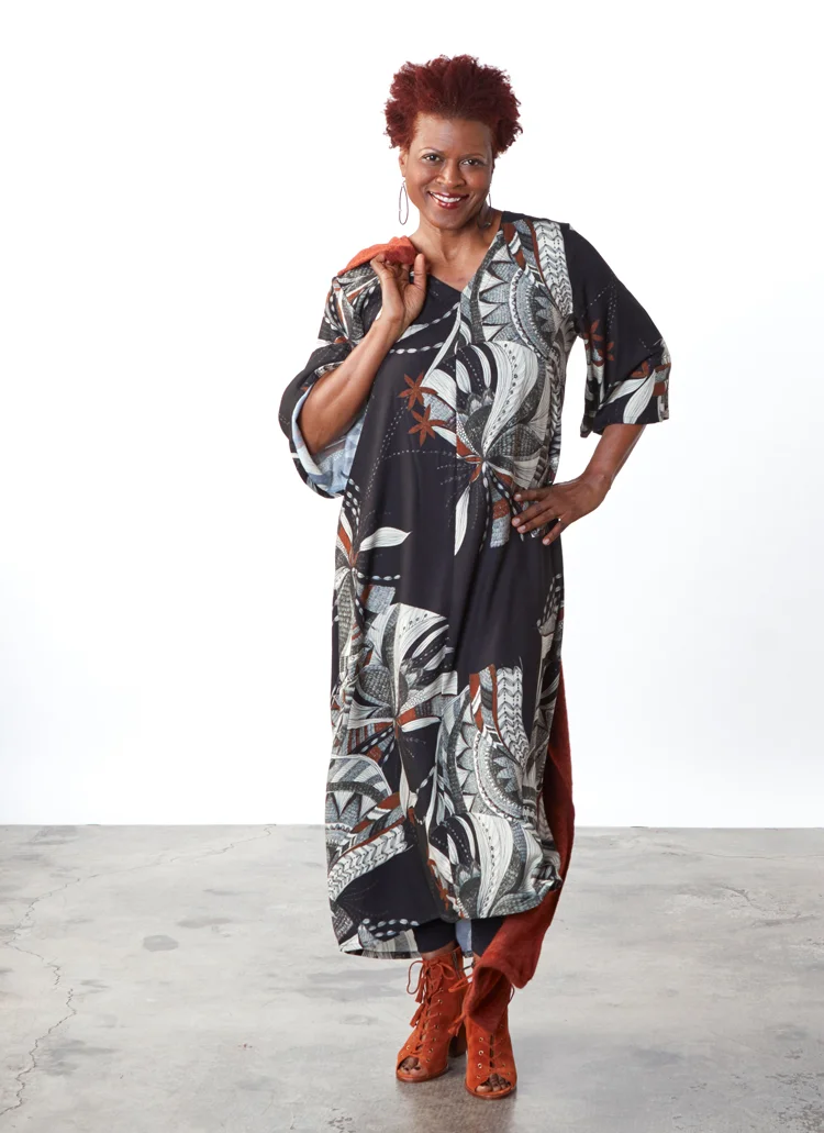 Liliana Dress in Black/Ivory Ready for Lisbon Print Twill