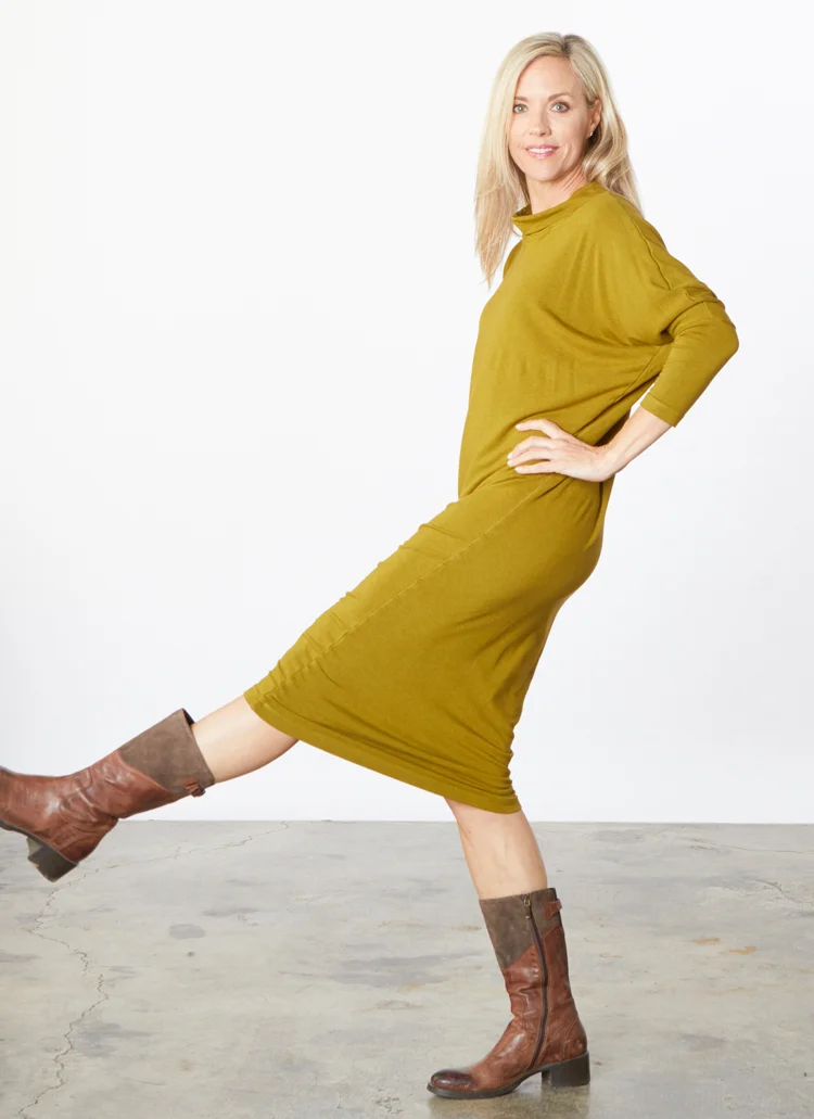 Ilse Dress in Oolong Grey Terry