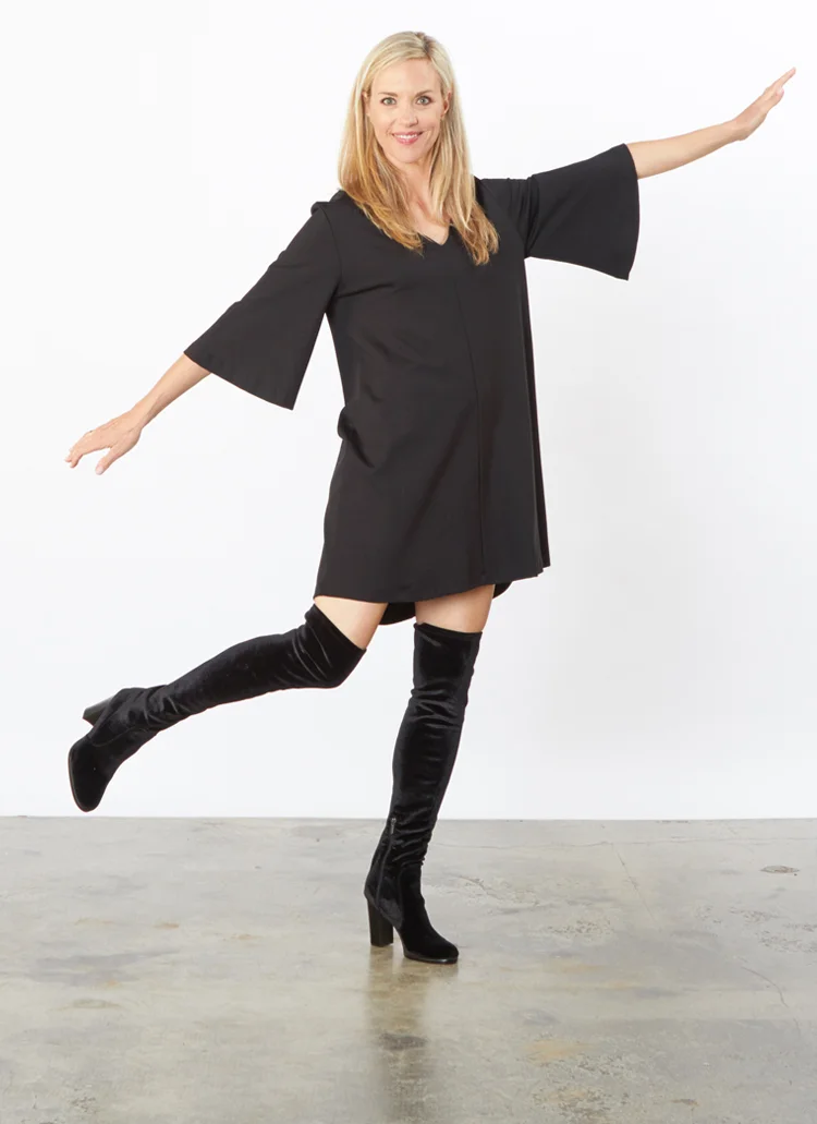 Lilia Tunic in Black Modal Ponti