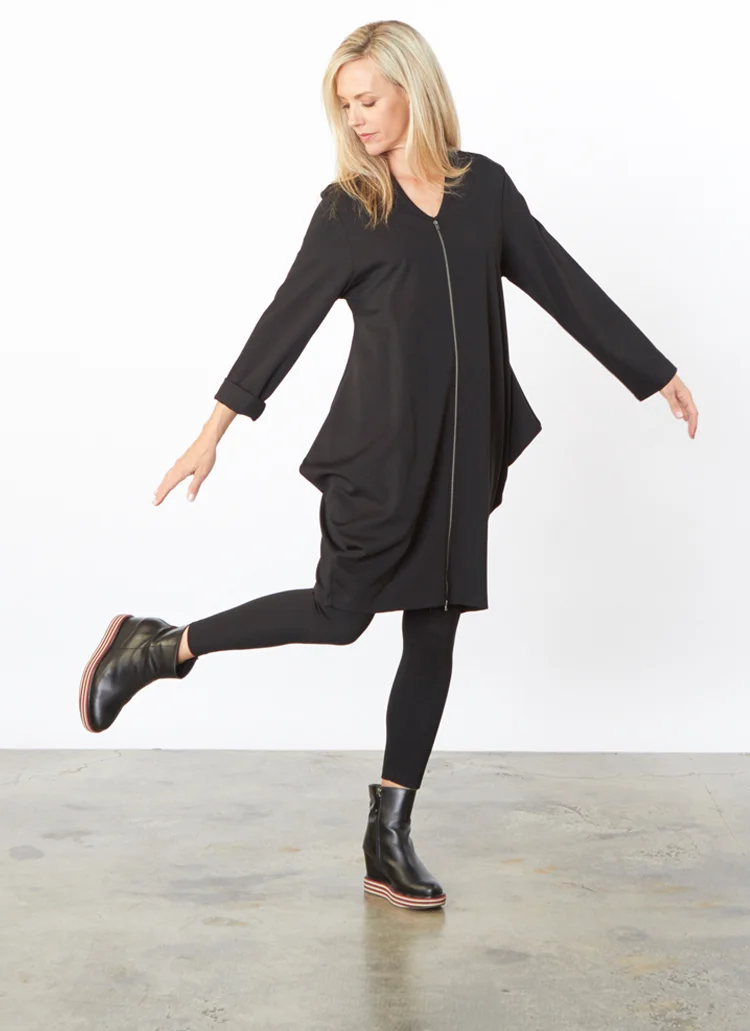 L/S Hayden Jacket in Black Modal Ponti