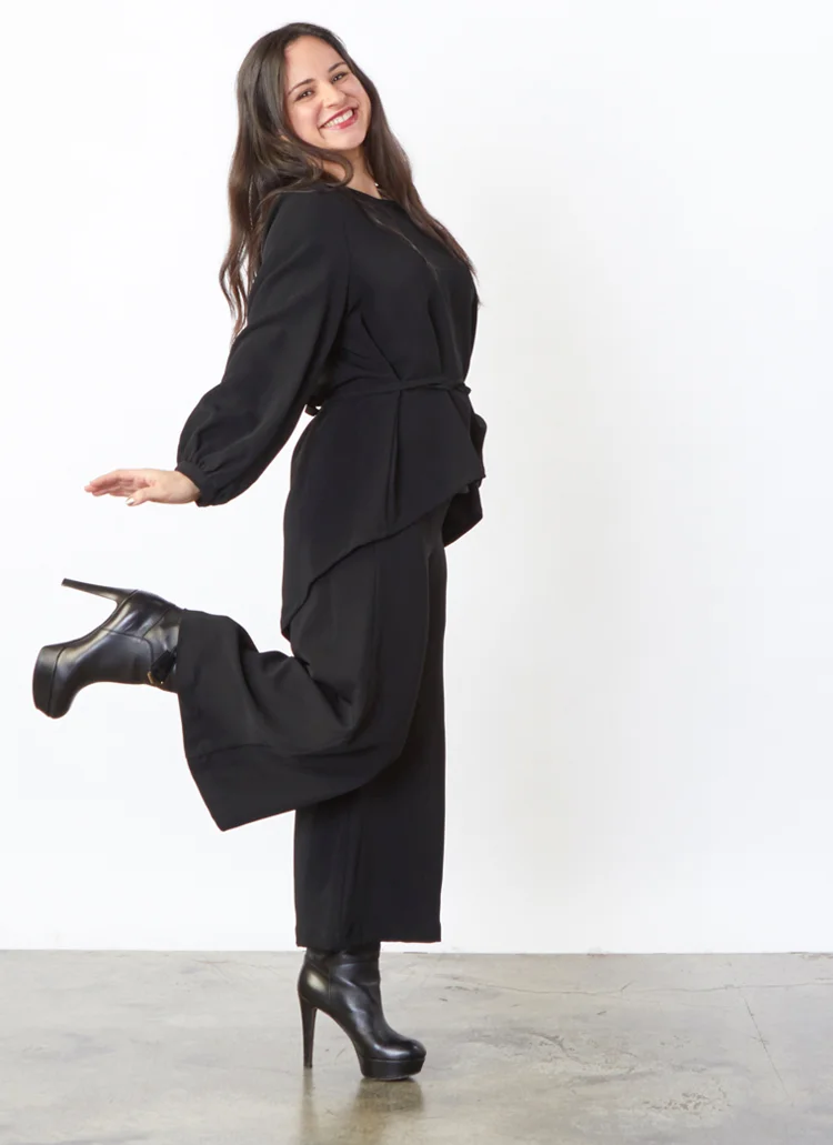 Caroline Tunic, Flat Front Ella Pant in Black Ready for Munich