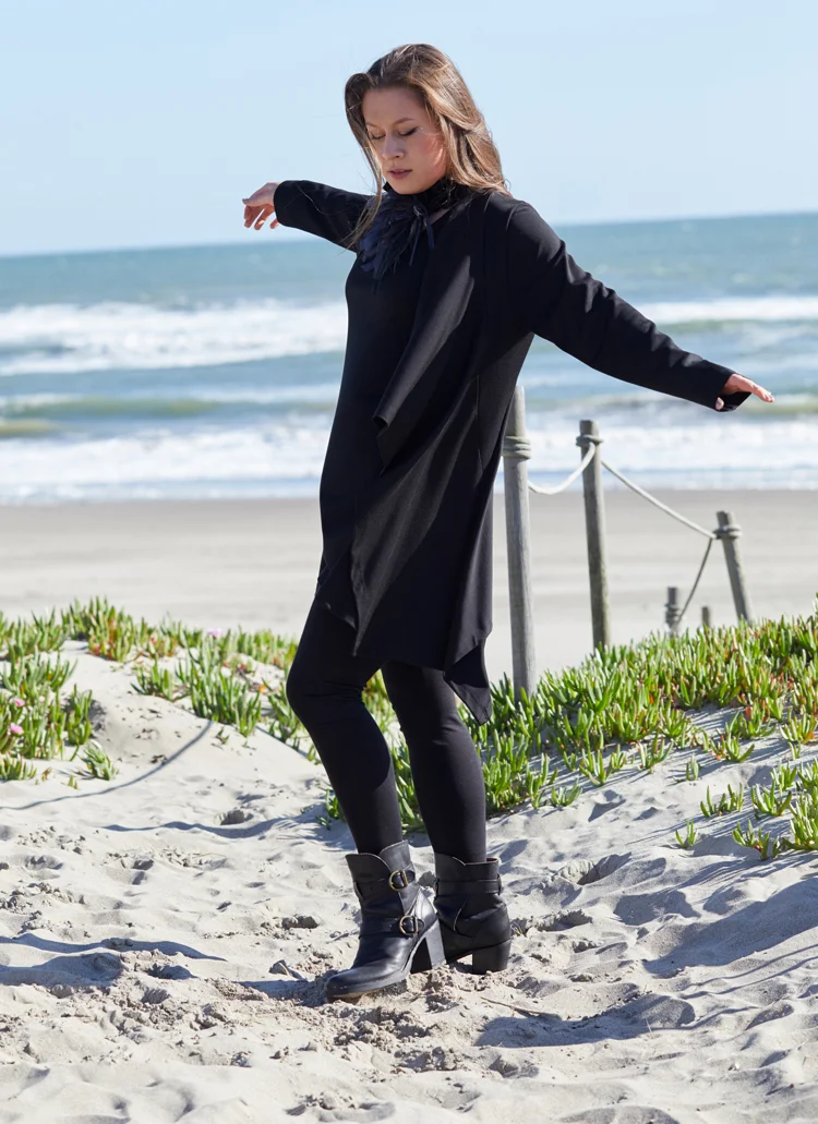 Kai Jacket, Legging in Black Modal Ponti