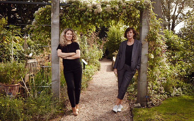Jo Malone London's Céline Roux and Anne Flipo in an English herb garden.