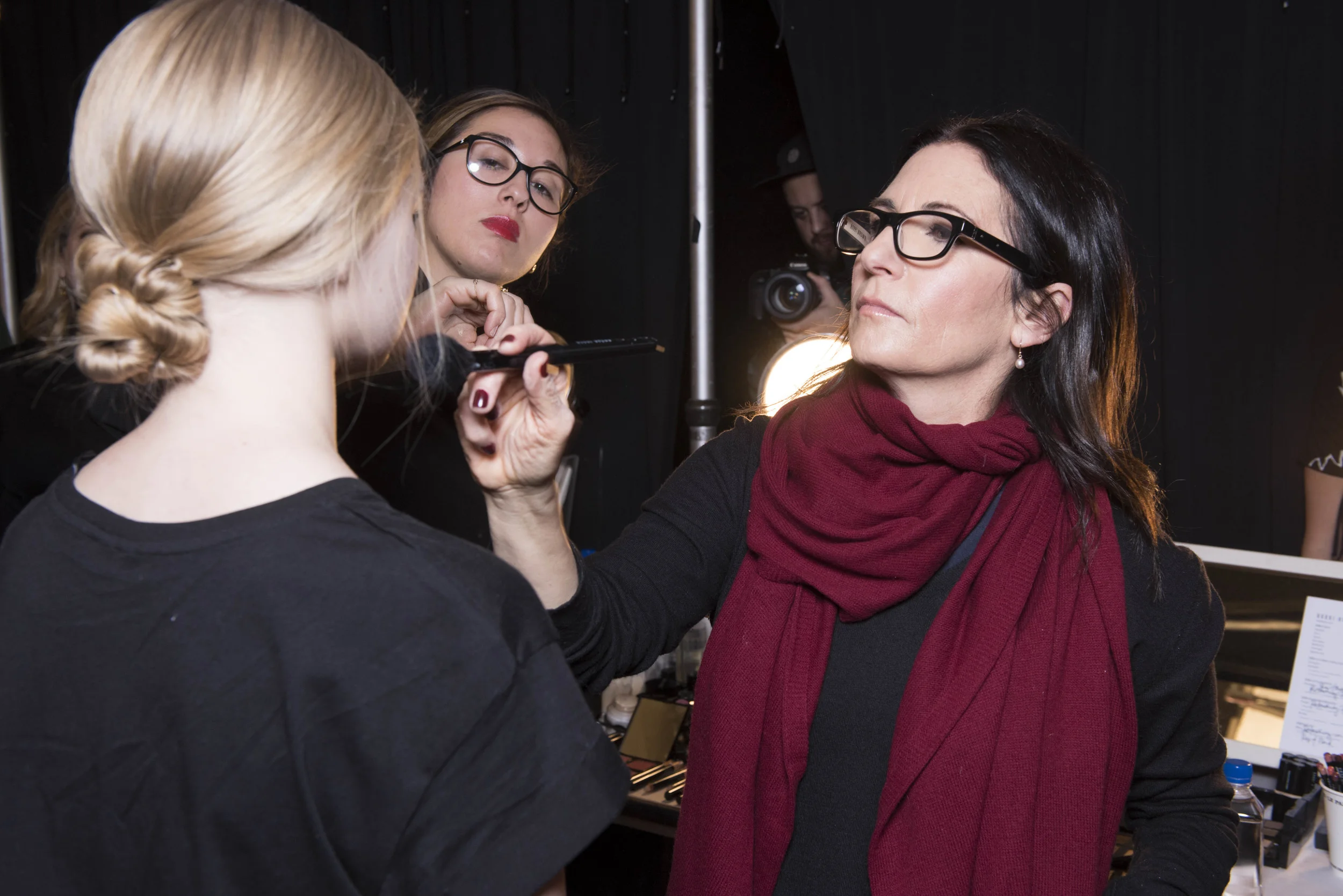 Brown backstage at New York Fashion Week