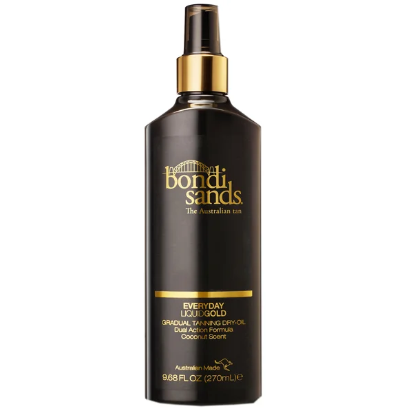 Bondi Sands everyday liquid gold in a black bottle with gold labelling 