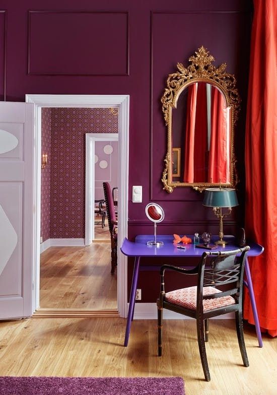 Purple coloured room 