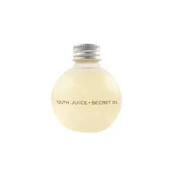Time Bomb Youth Juice Secret Oil in round clear bottle with silver lid